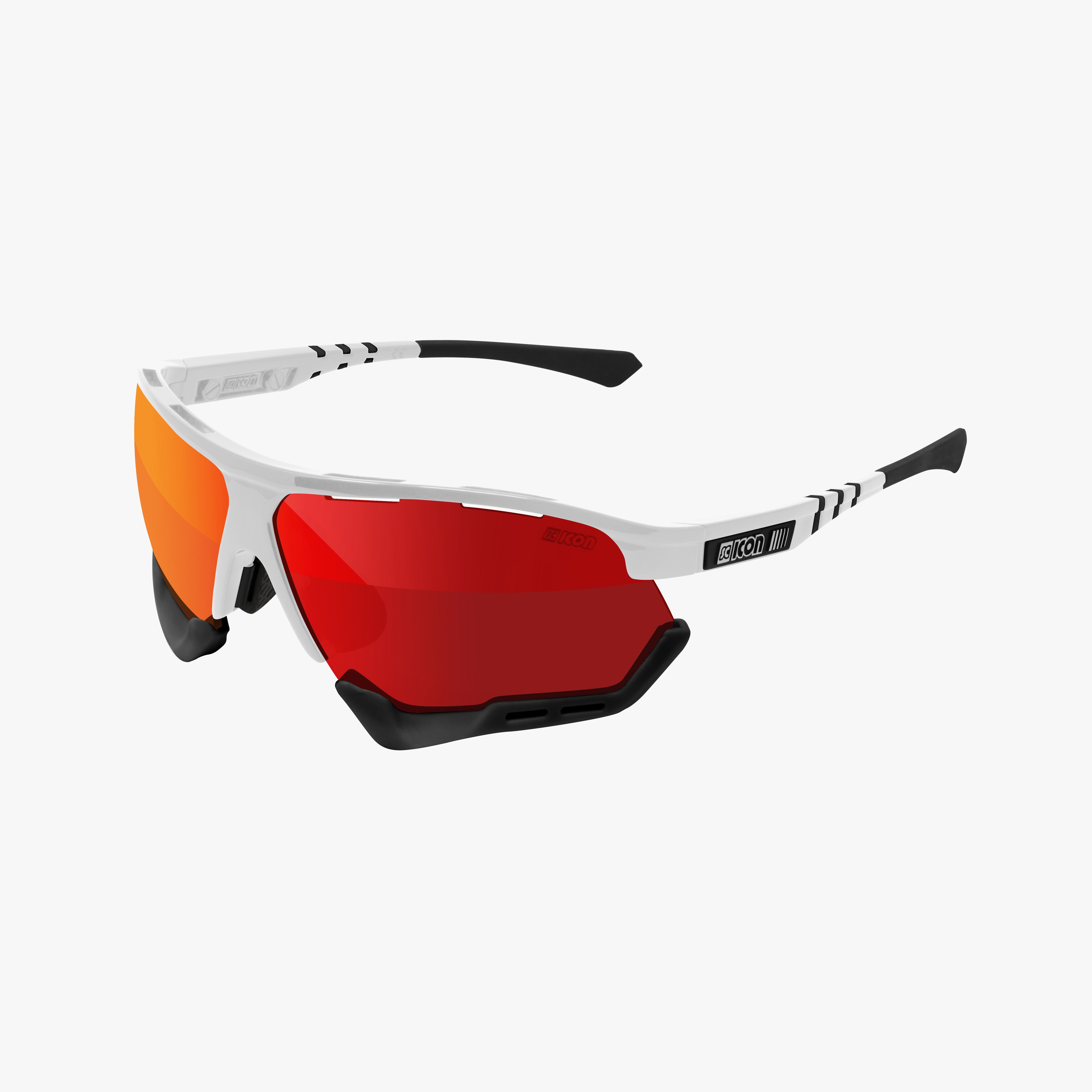 SCICON AEROTECH XL スポーツサングラス UAEチームカラー White Gloss/Multimirror Silver Aerocomfort | Scicon Sports