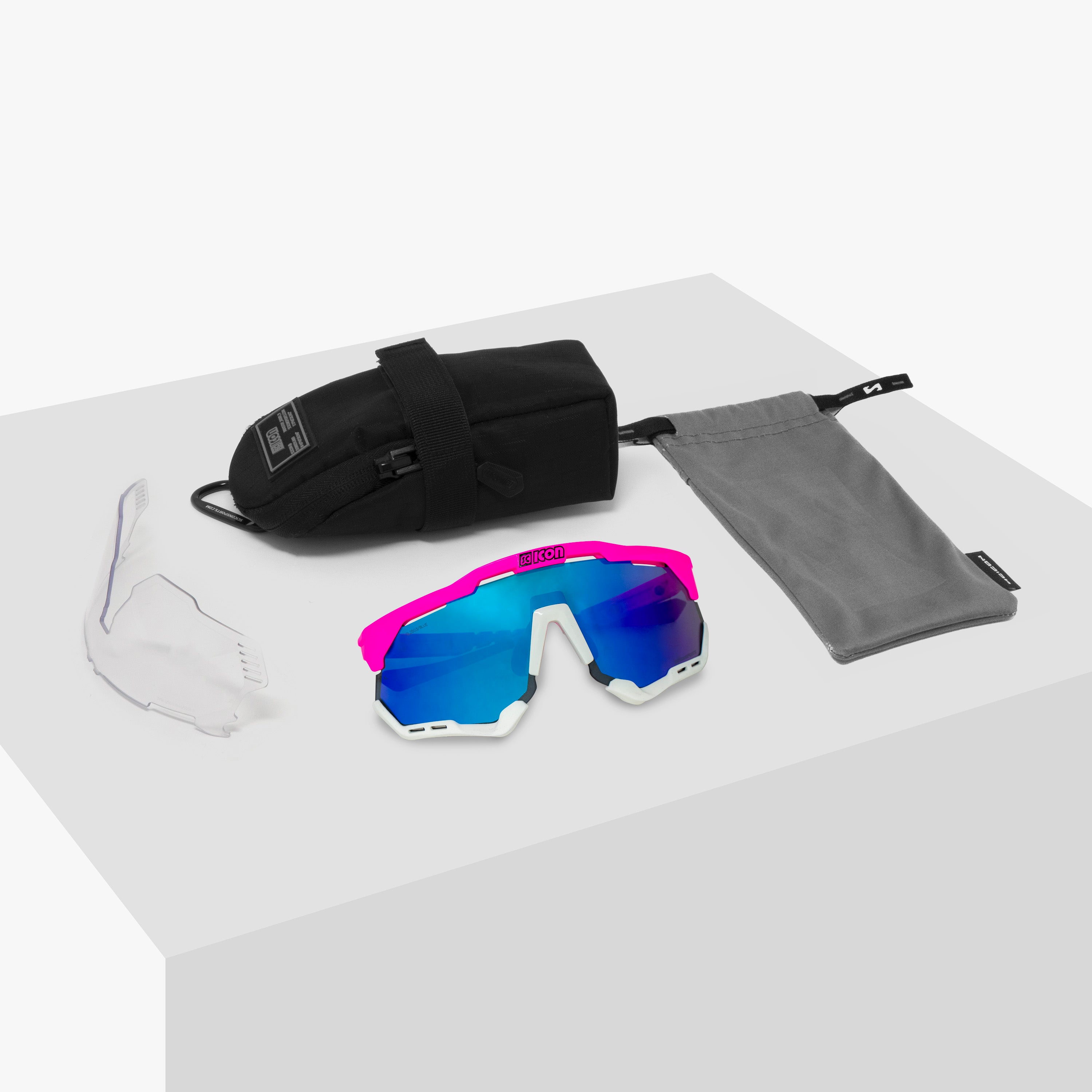 Pink Fluo/Blue Aeroshade Sport Sunglasses | Scicon Sports