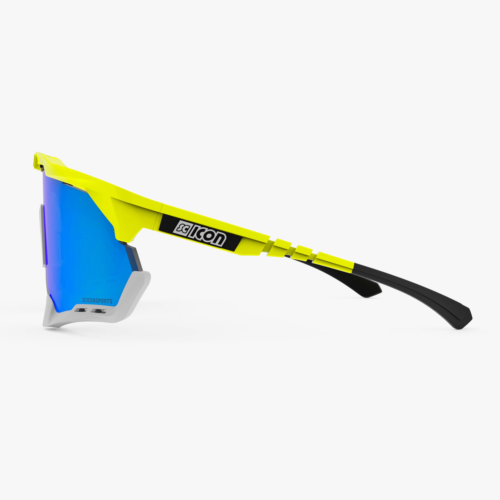 Yellow Fluo/Blue Aeroshade Sport Sunglasses | Scicon Sports