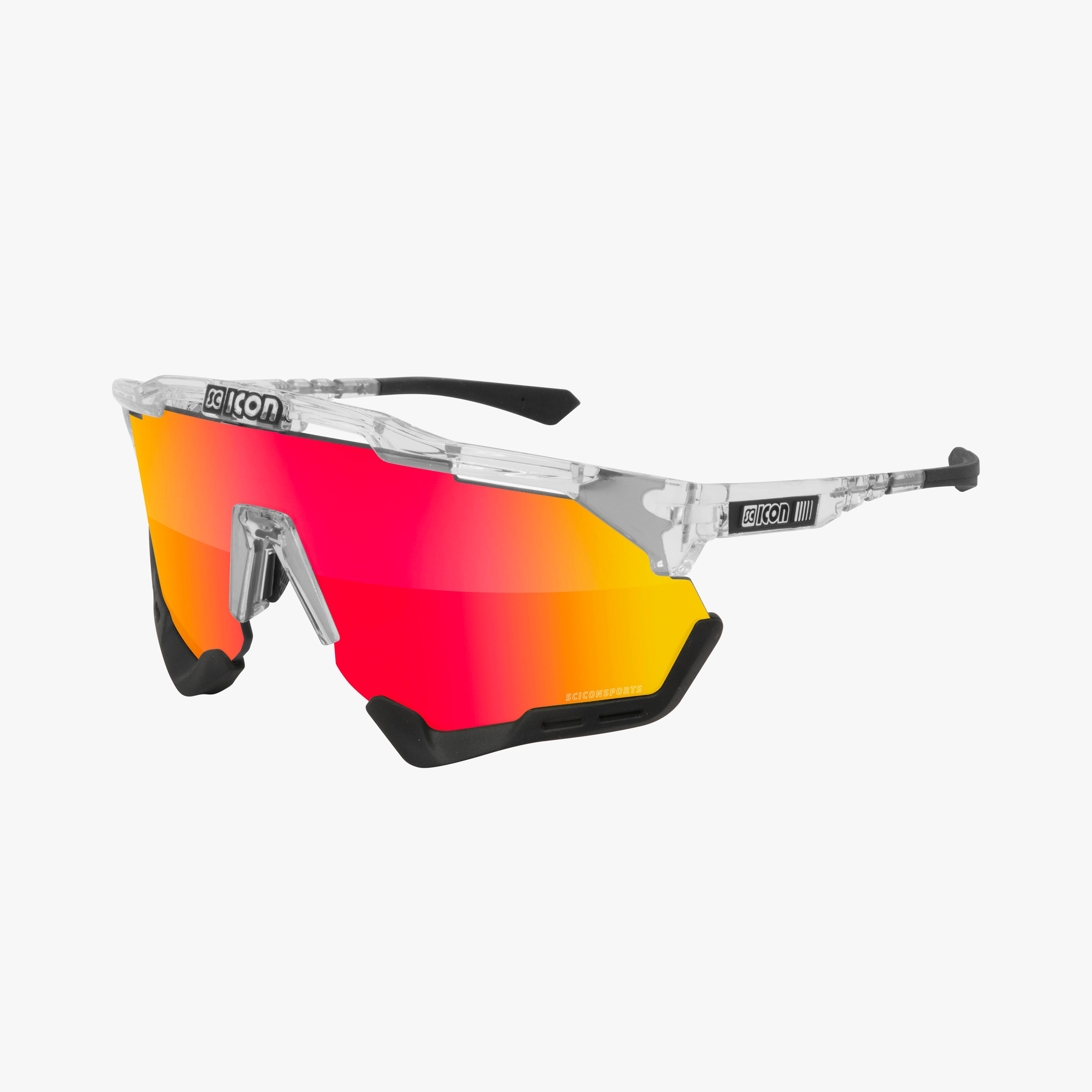 Crystal/Red Aeroshade XL Sunglasses | Scicon Sports
