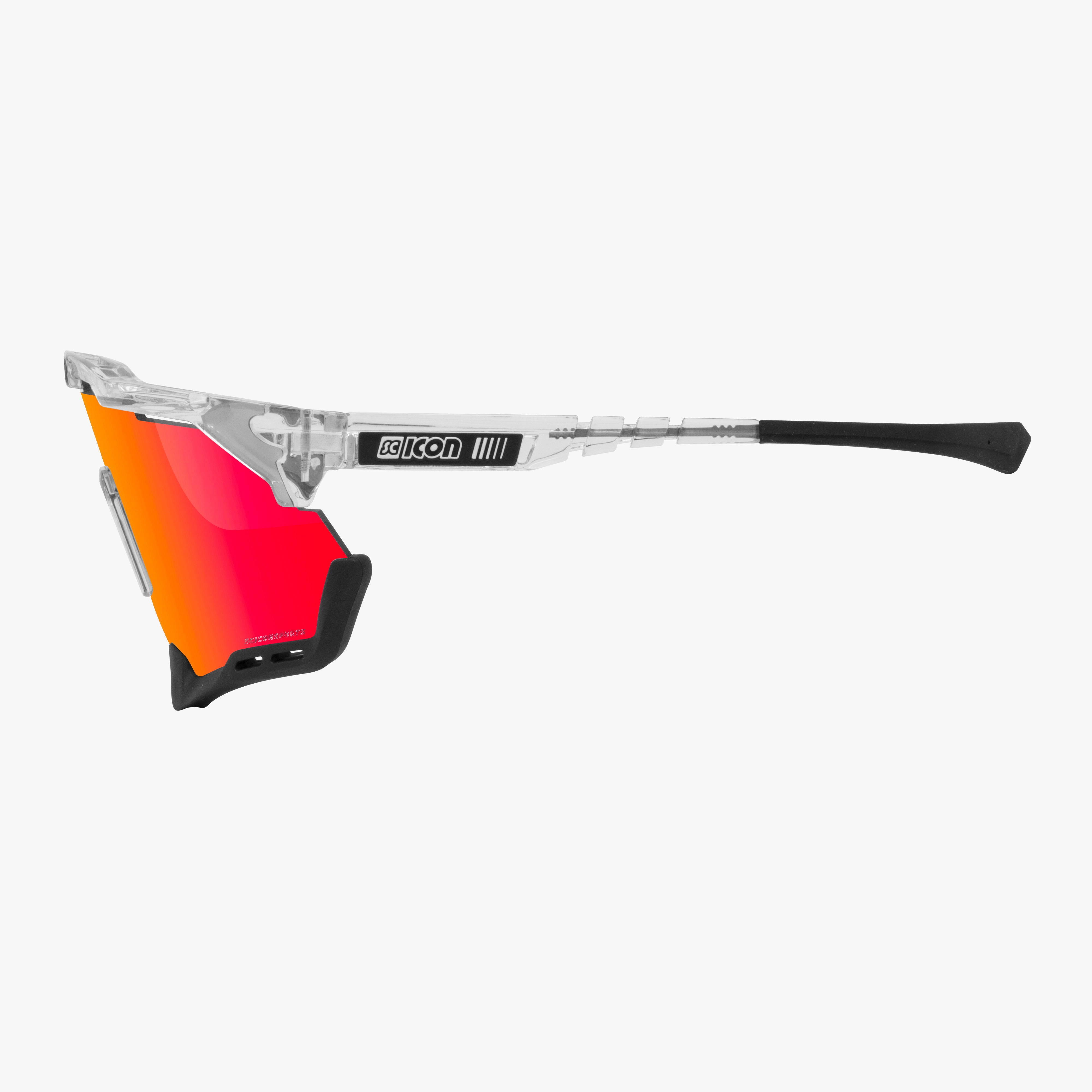 Crystal/Red Aeroshade XL Sunglasses | Scicon Sports