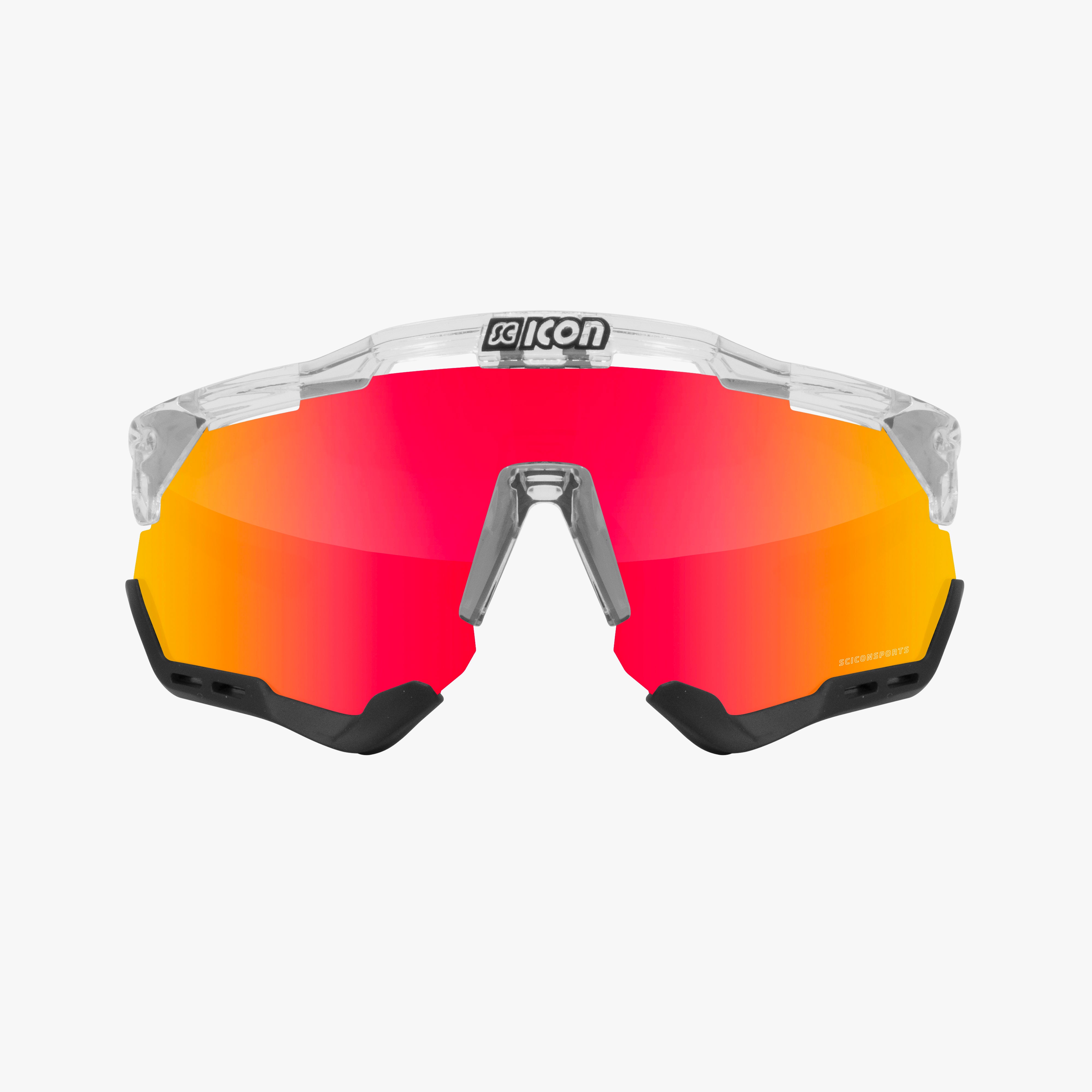 SC ICON AEROSHADE しましょー Crystal/Red Aeroshade XL Sunglasses | Scicon Sports