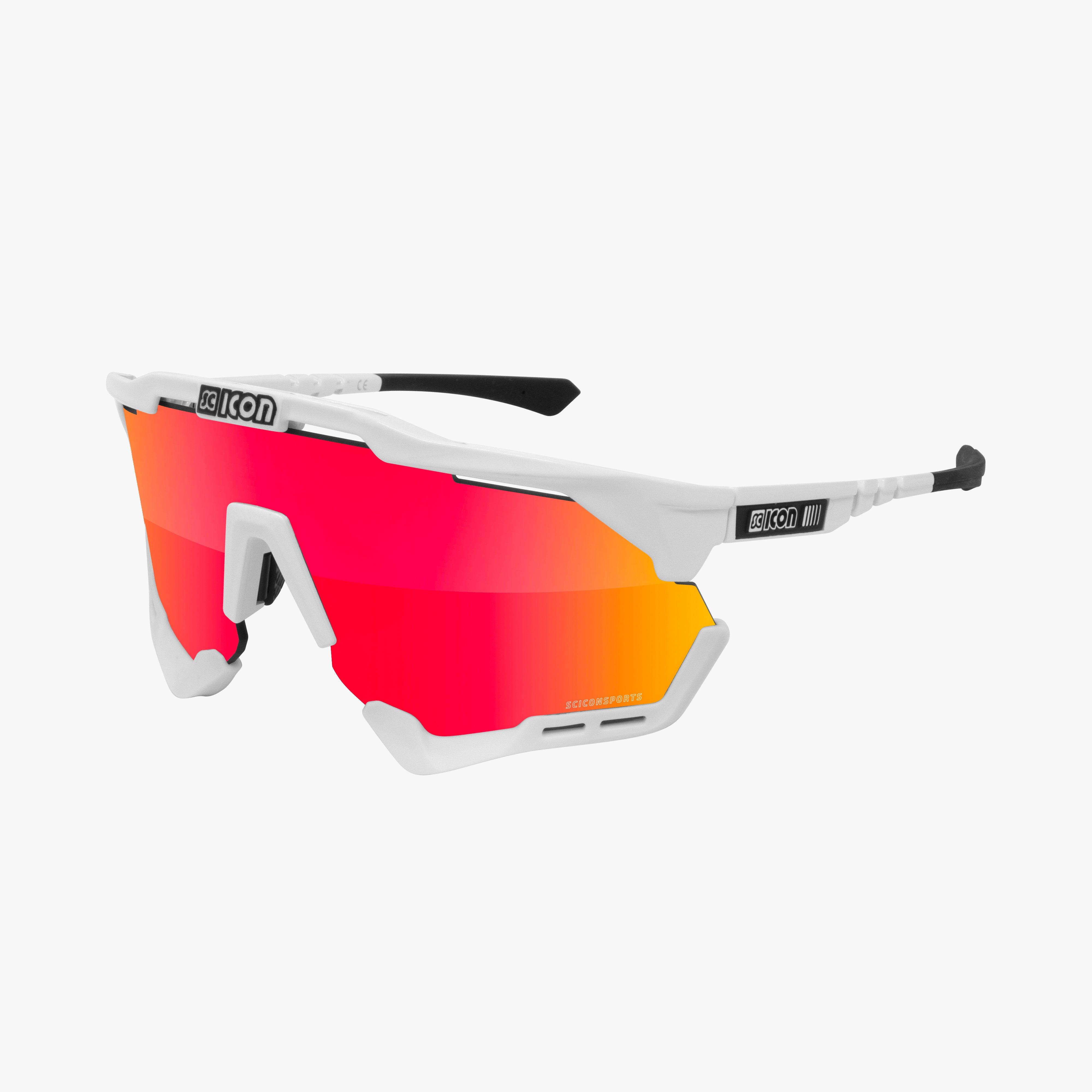 SCICON サングラス ホワイト/レッドミラーレンズ Eyewear