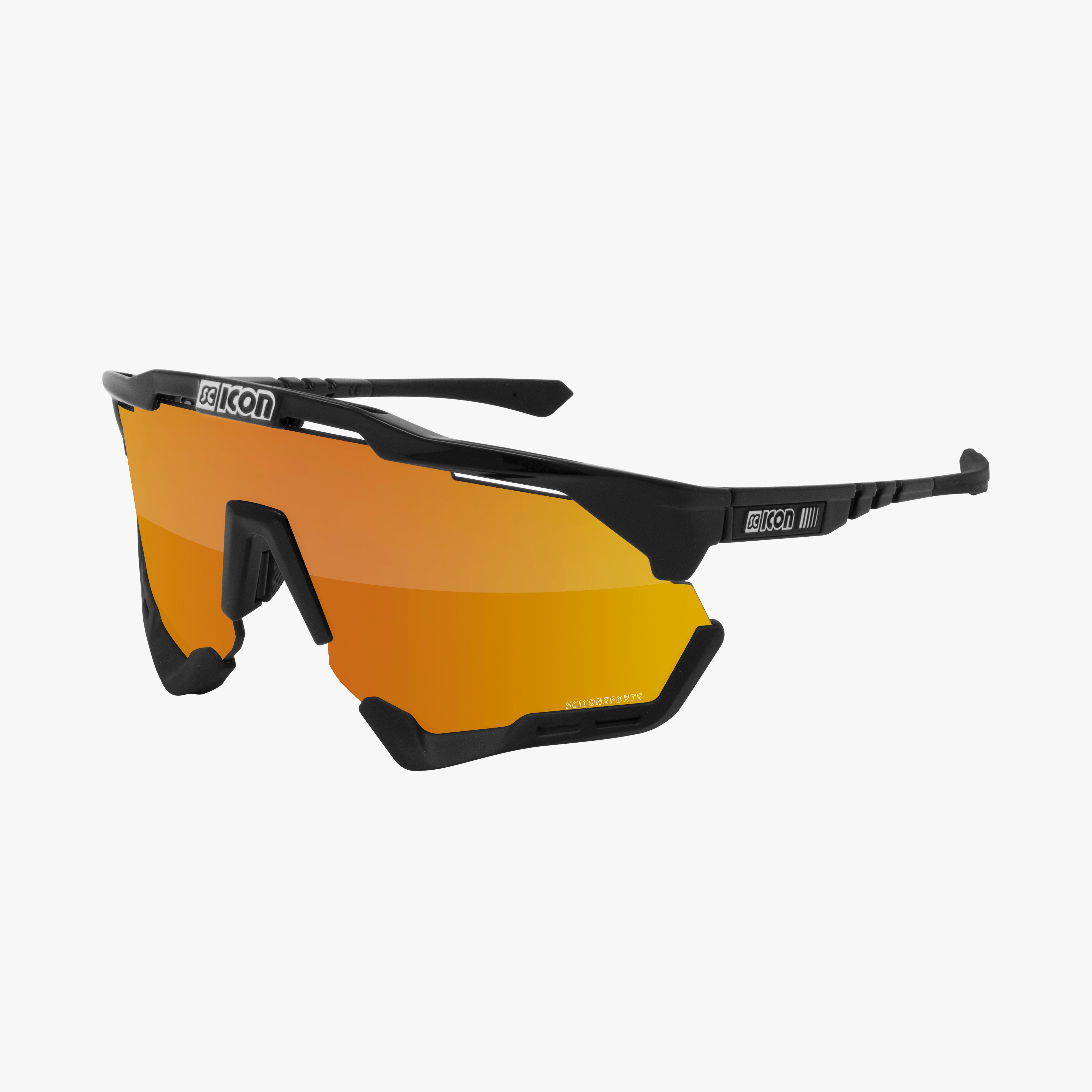 Black Gloss/Silver Aeroshade XL Sunglasses | Scicon Sports