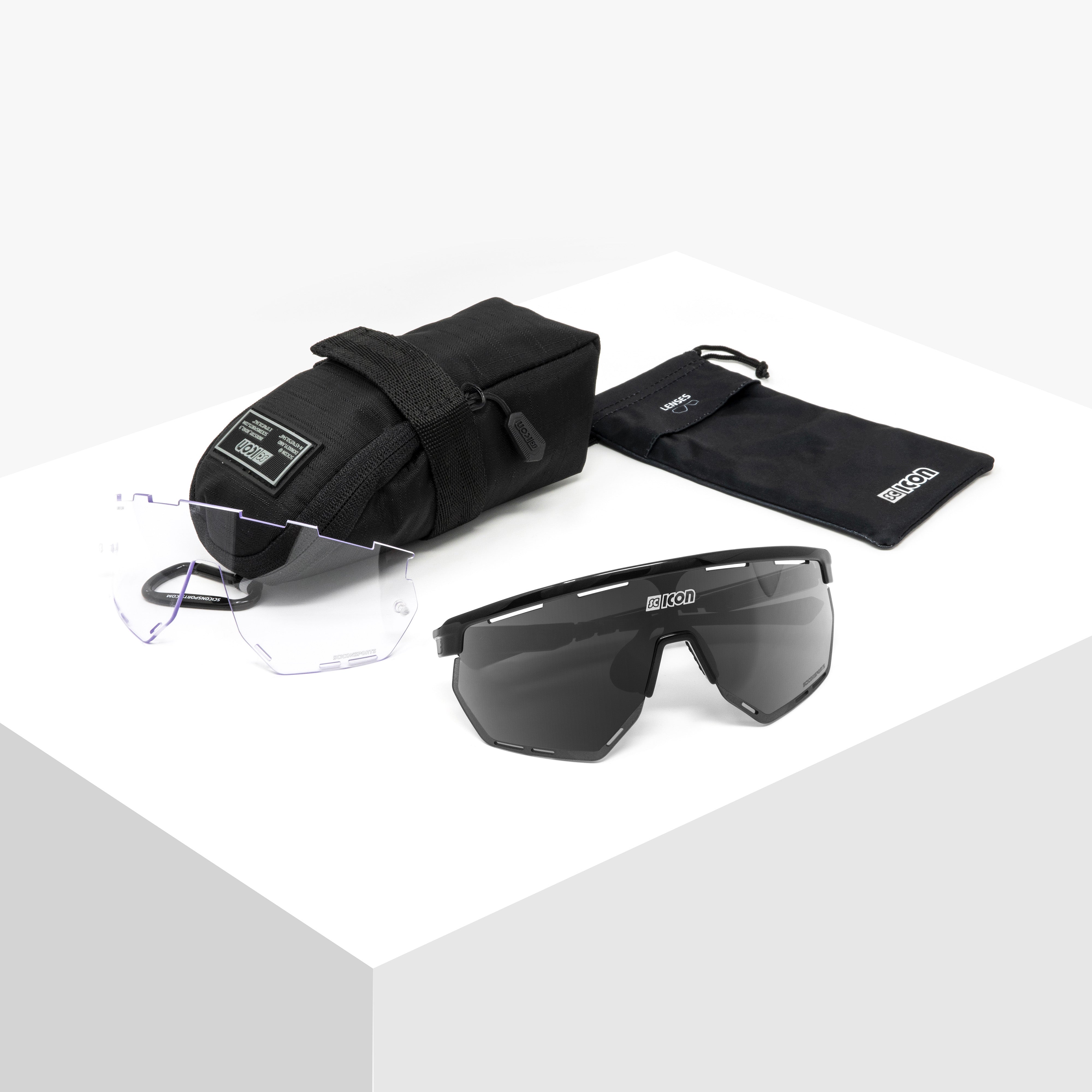 Black/Multimirror Silver Aerowing Sport Cycling Sunglasses