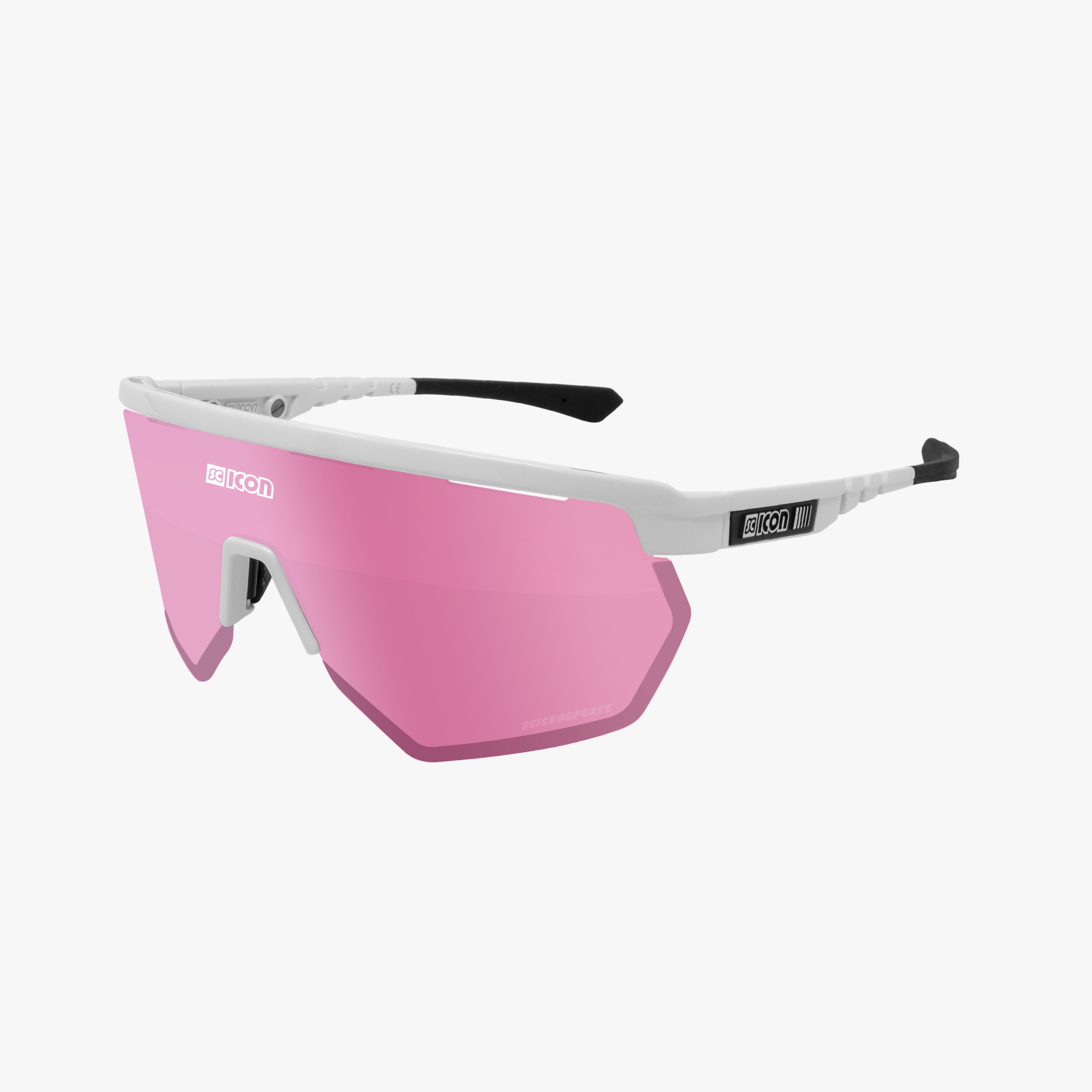 White Gloss/Green Aerowing Sport Sunglasses | Scicon Sports