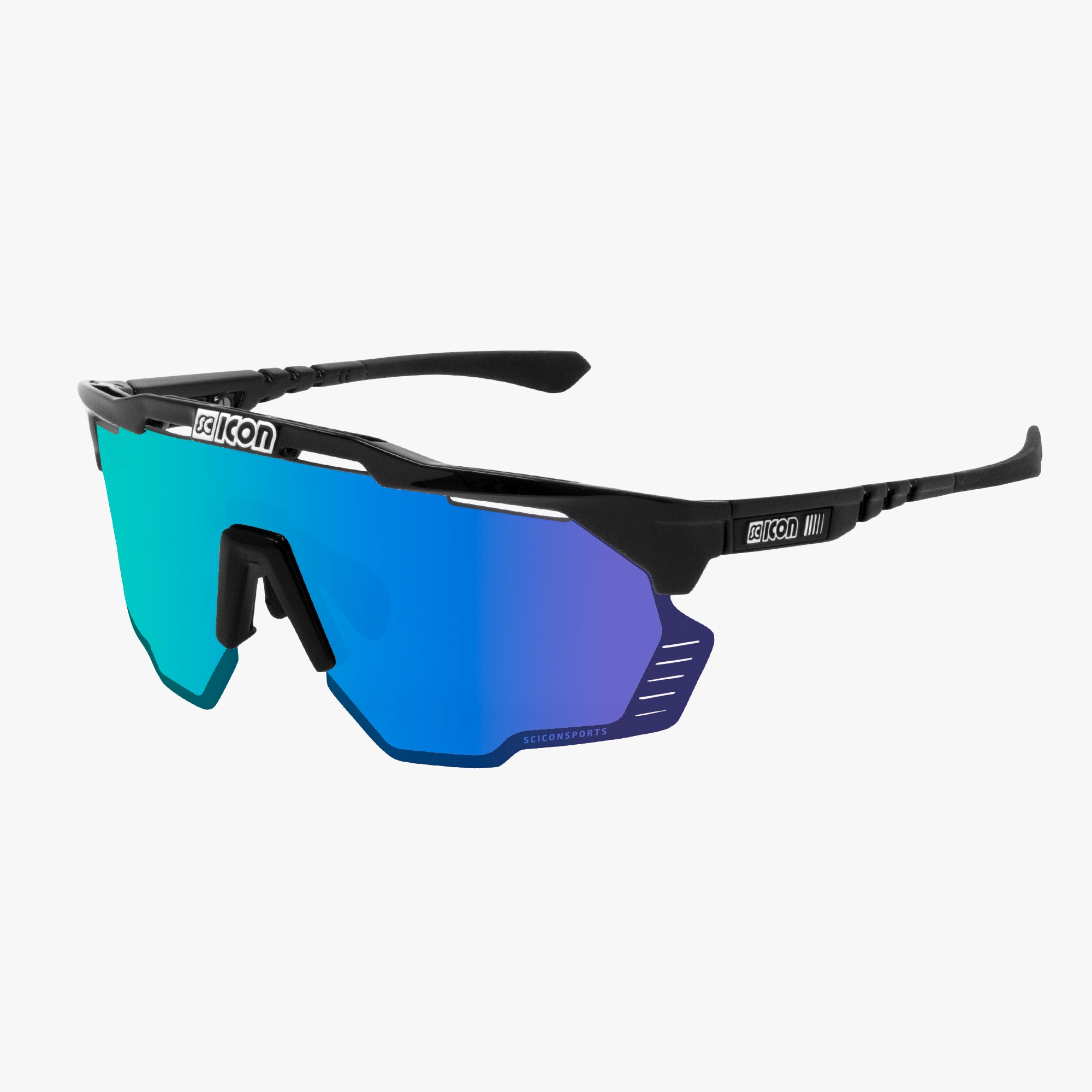 ACSEN トロイアルケ Black Gloss/Multimirror Red Aeroshade Kunken Sunglasses | Scicon