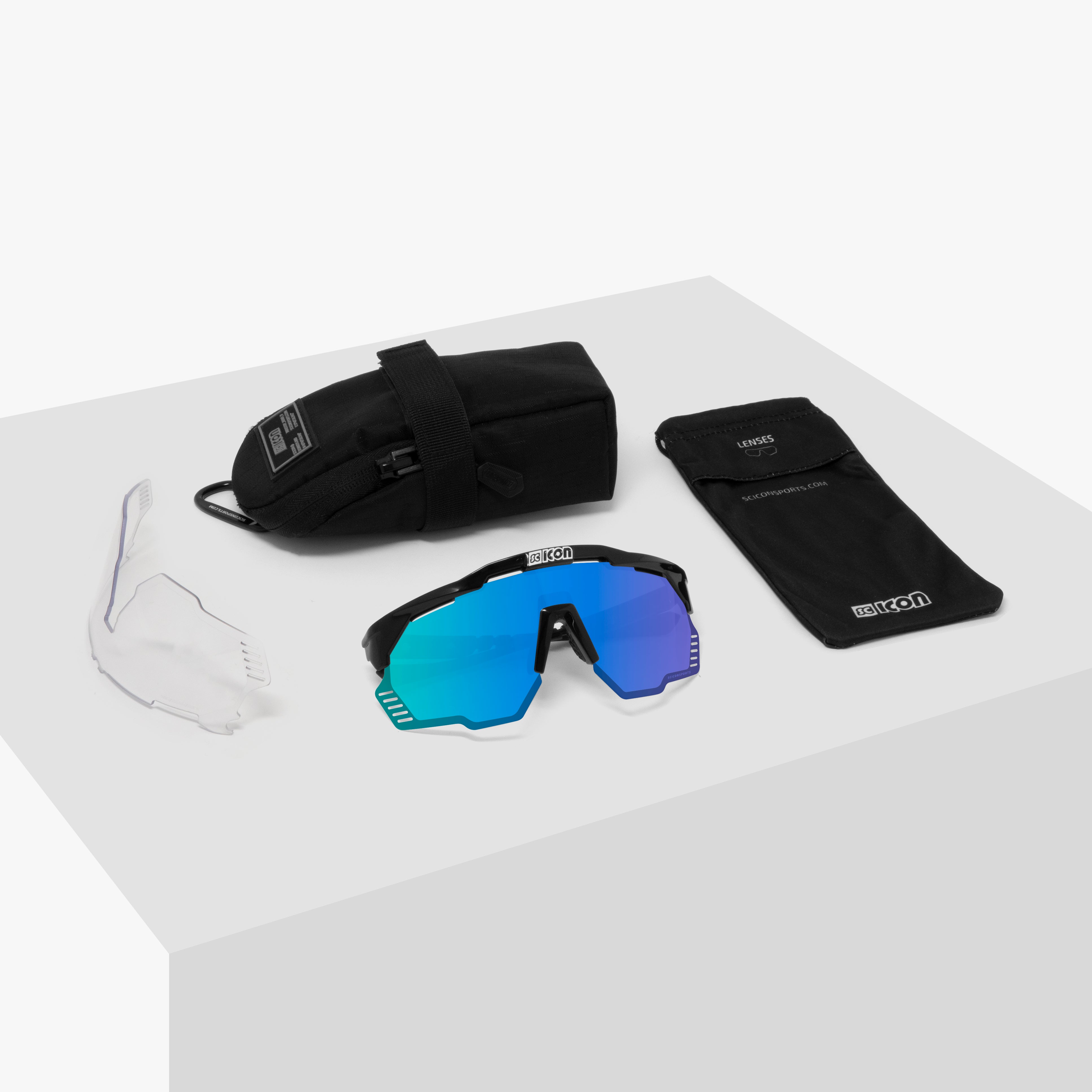 White Matt/Multimorror Blue Aeroshade Kunken Sunglasses
