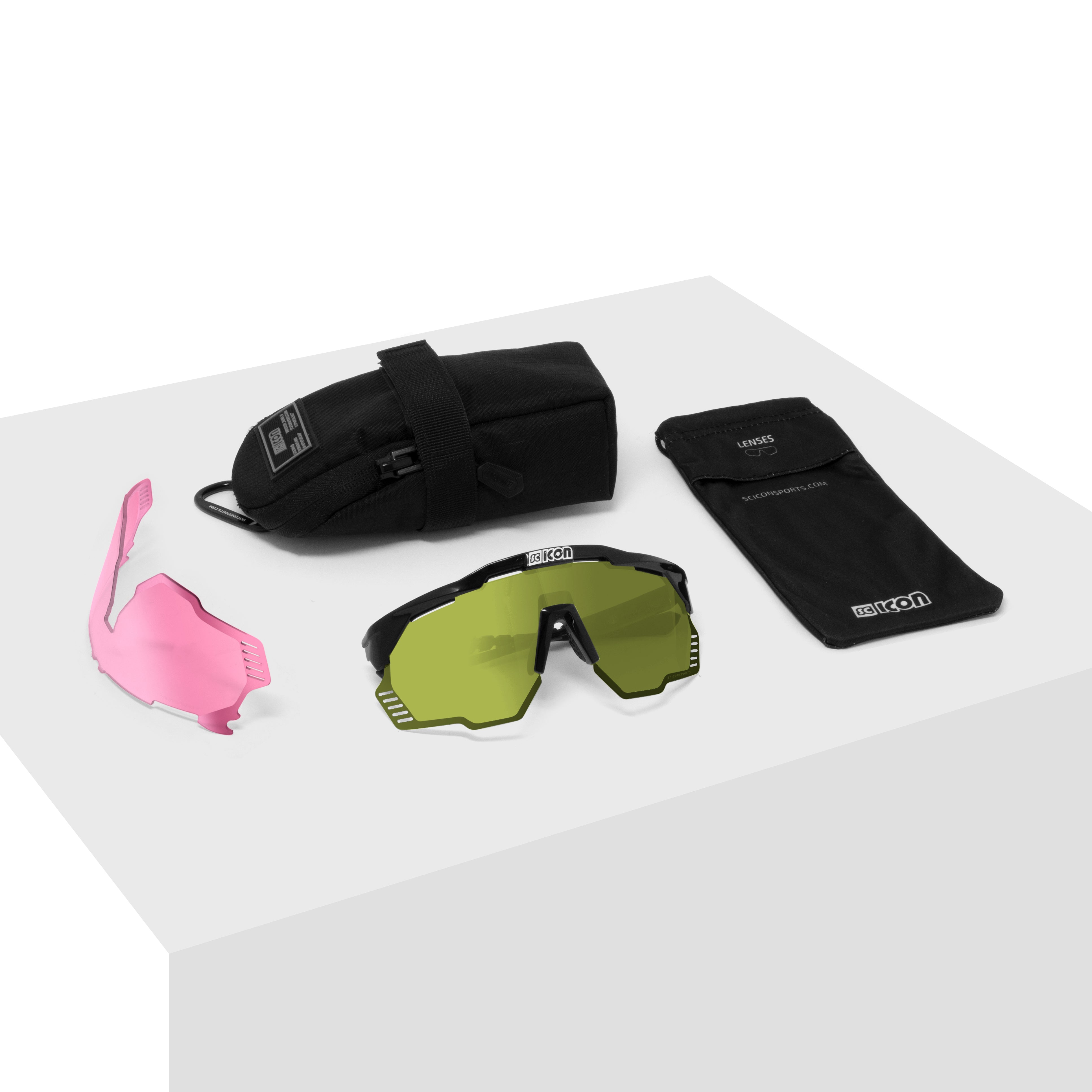 Black/Green Aeroshade Kunken Sunglasses | Scicon Sports