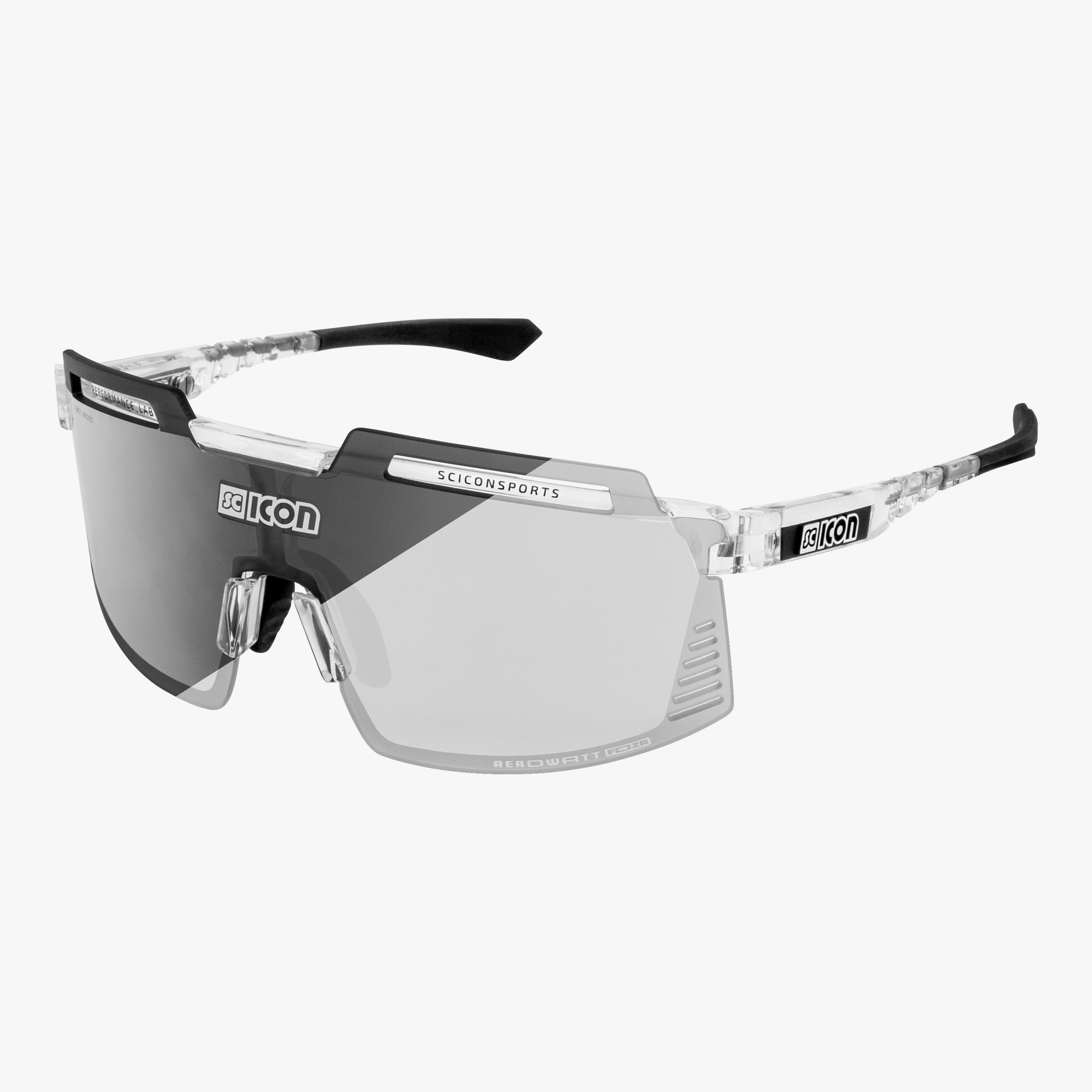 SCICON AEROWATT 美品 レンズ4枚付 Crystal Gloss/Multimirror Silver Aerowatt Sport Sunglasses