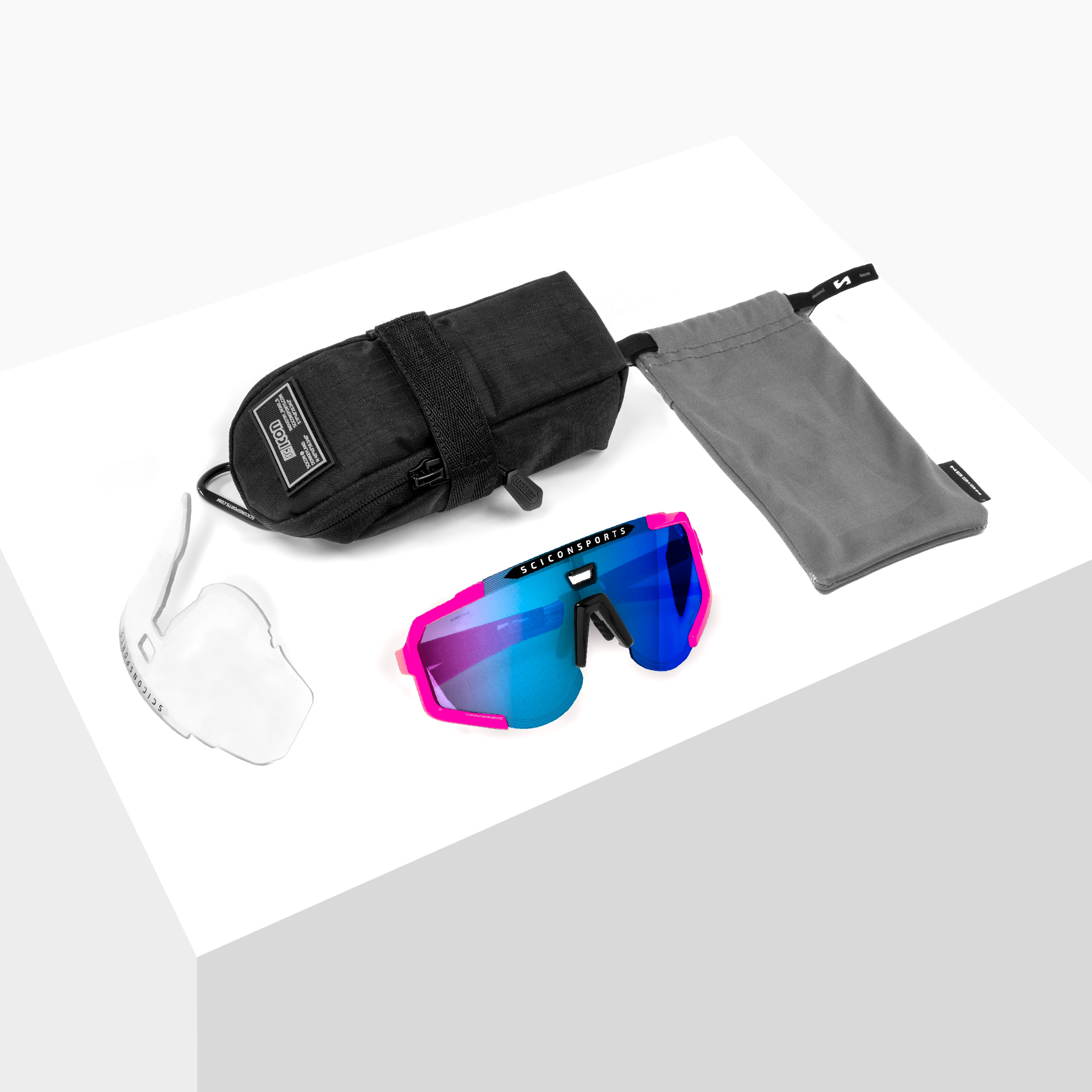 Pink Fluo/Multimirror Blue Aeroscope Sport Sunglasses