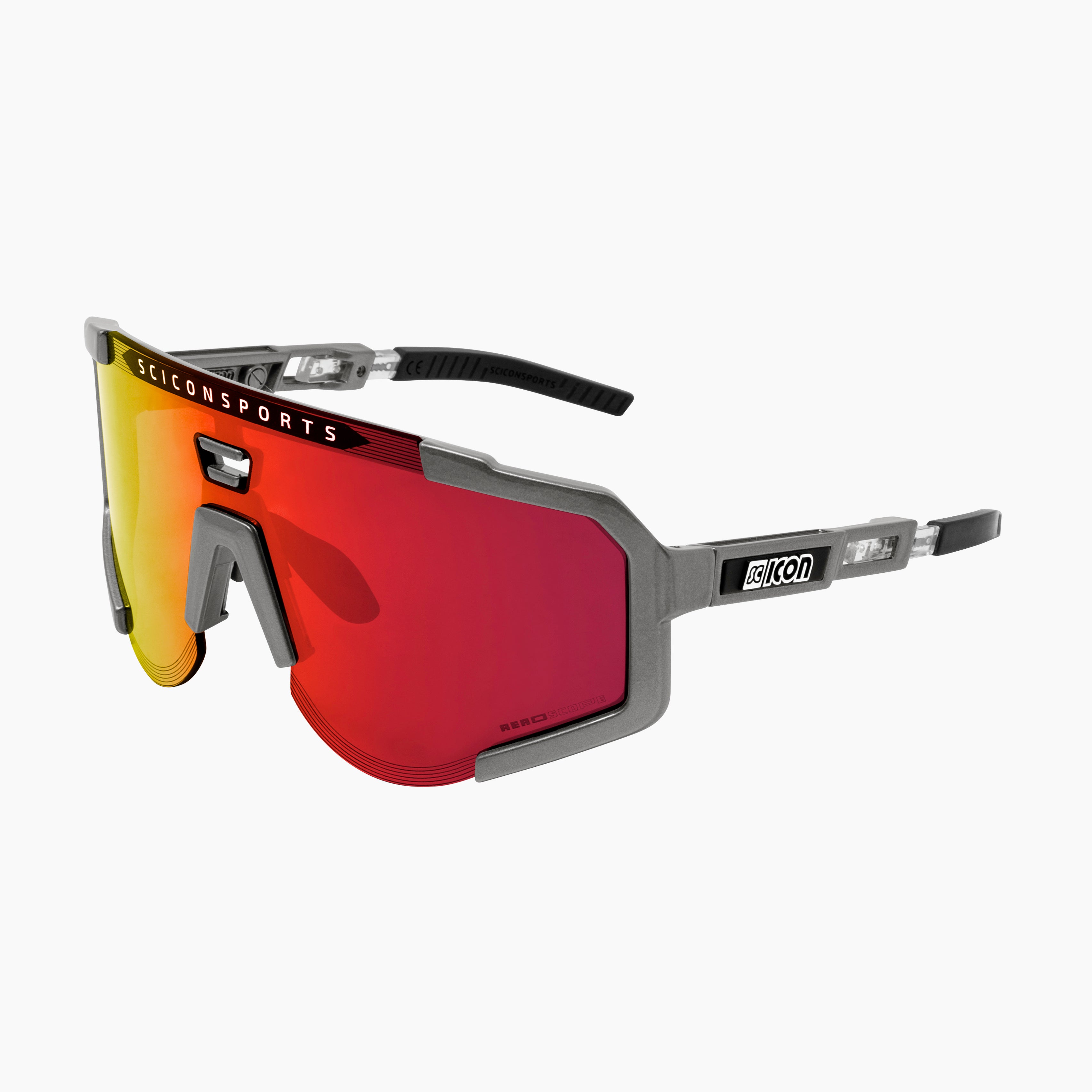 Crystal/Red Aeroscope Sport Sunglasses | Scicon Sports