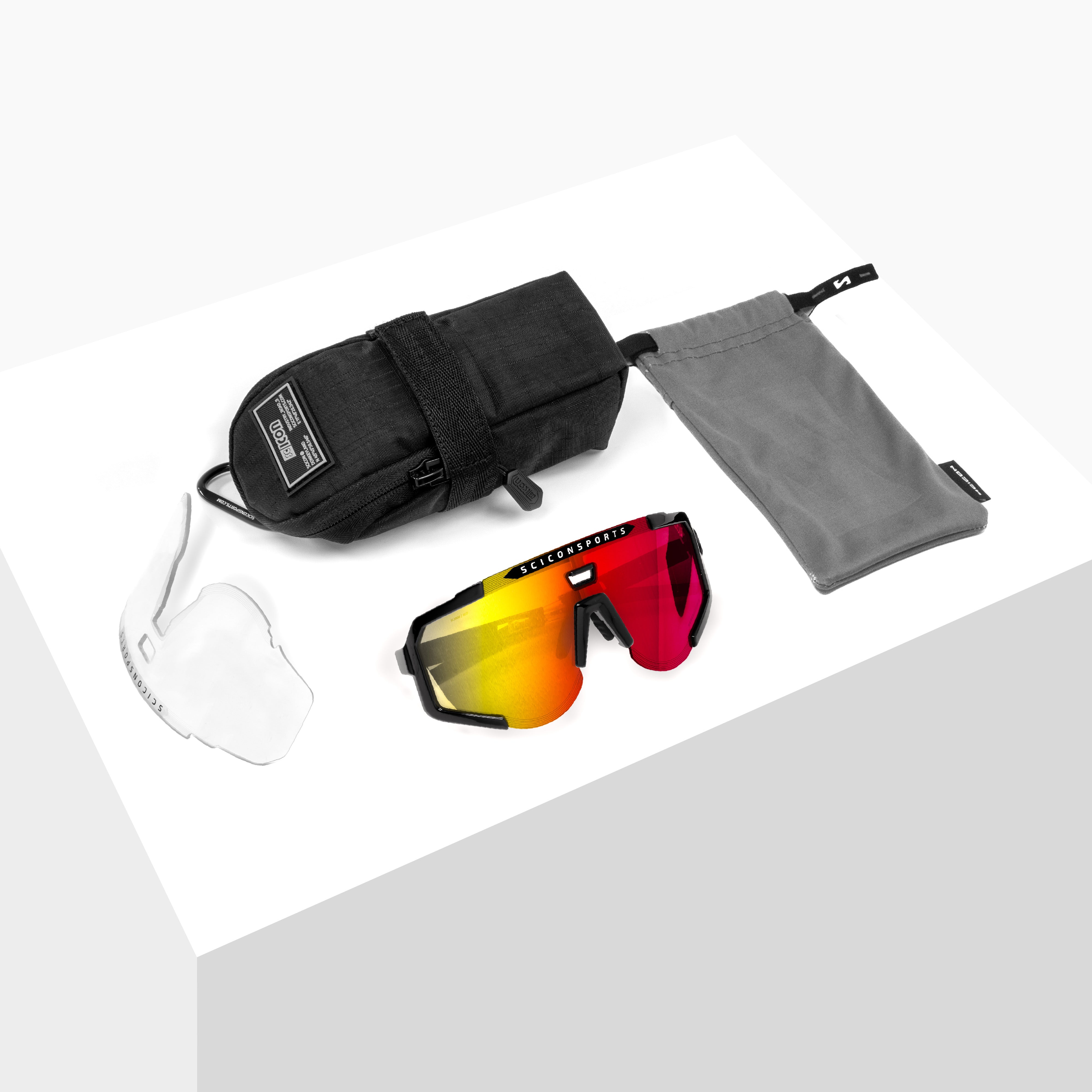 Crystal/Red Aeroscope Sport Sunglasses | Scicon Sports