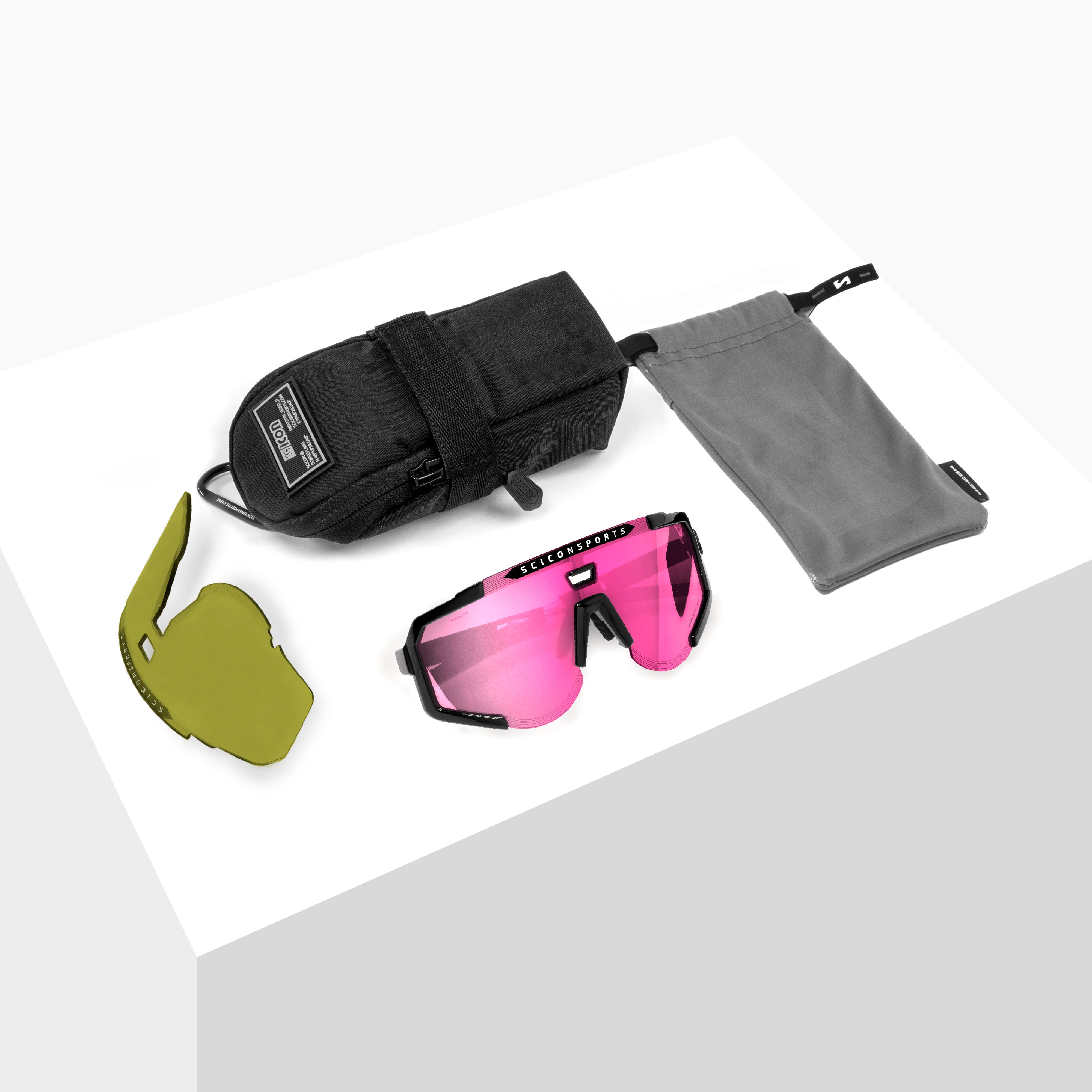 Crystal/Pink Aeroscope Sport Sunglasses | Scicon Sports
