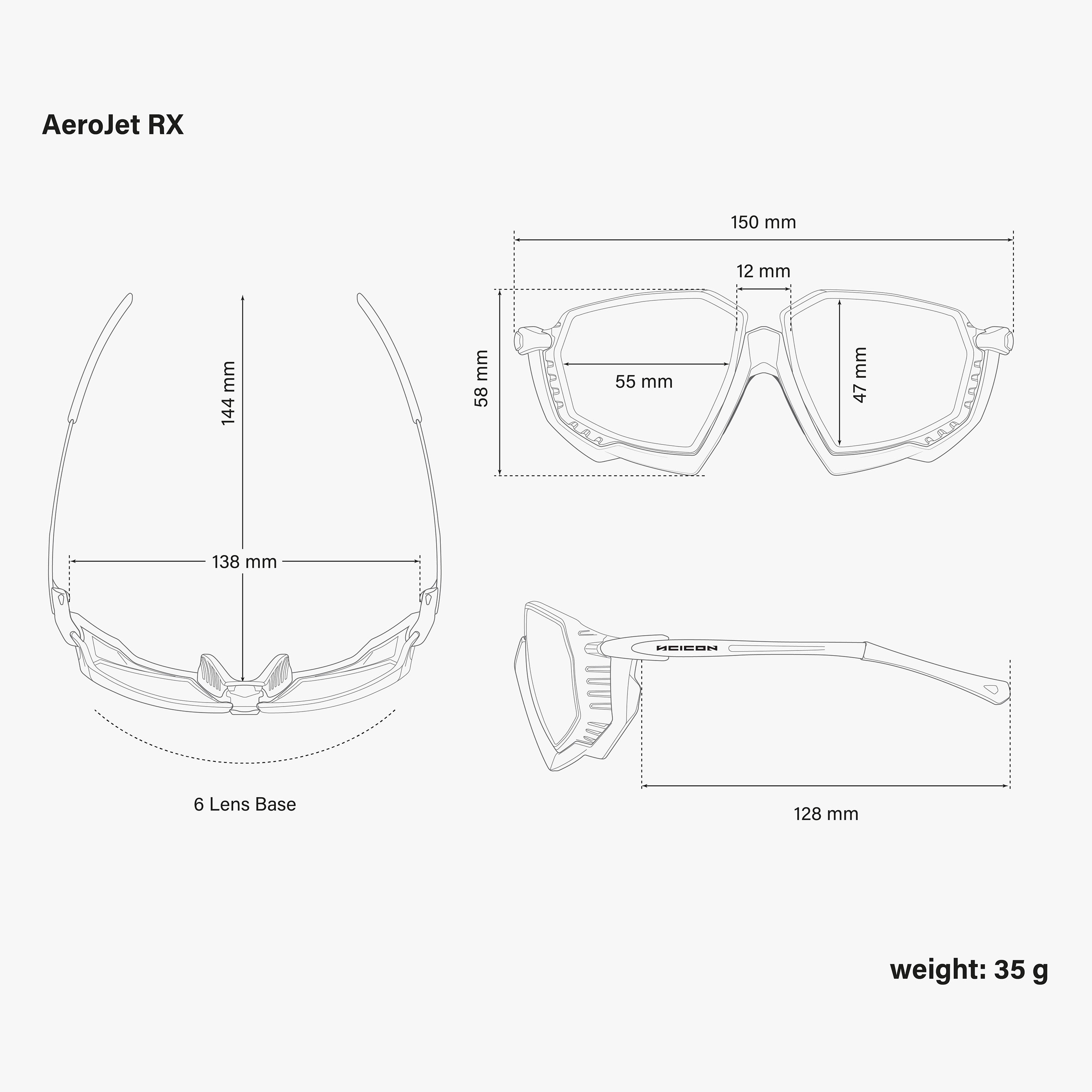 Crystal Gloss Aerojet Sport Prescription Sunglasses