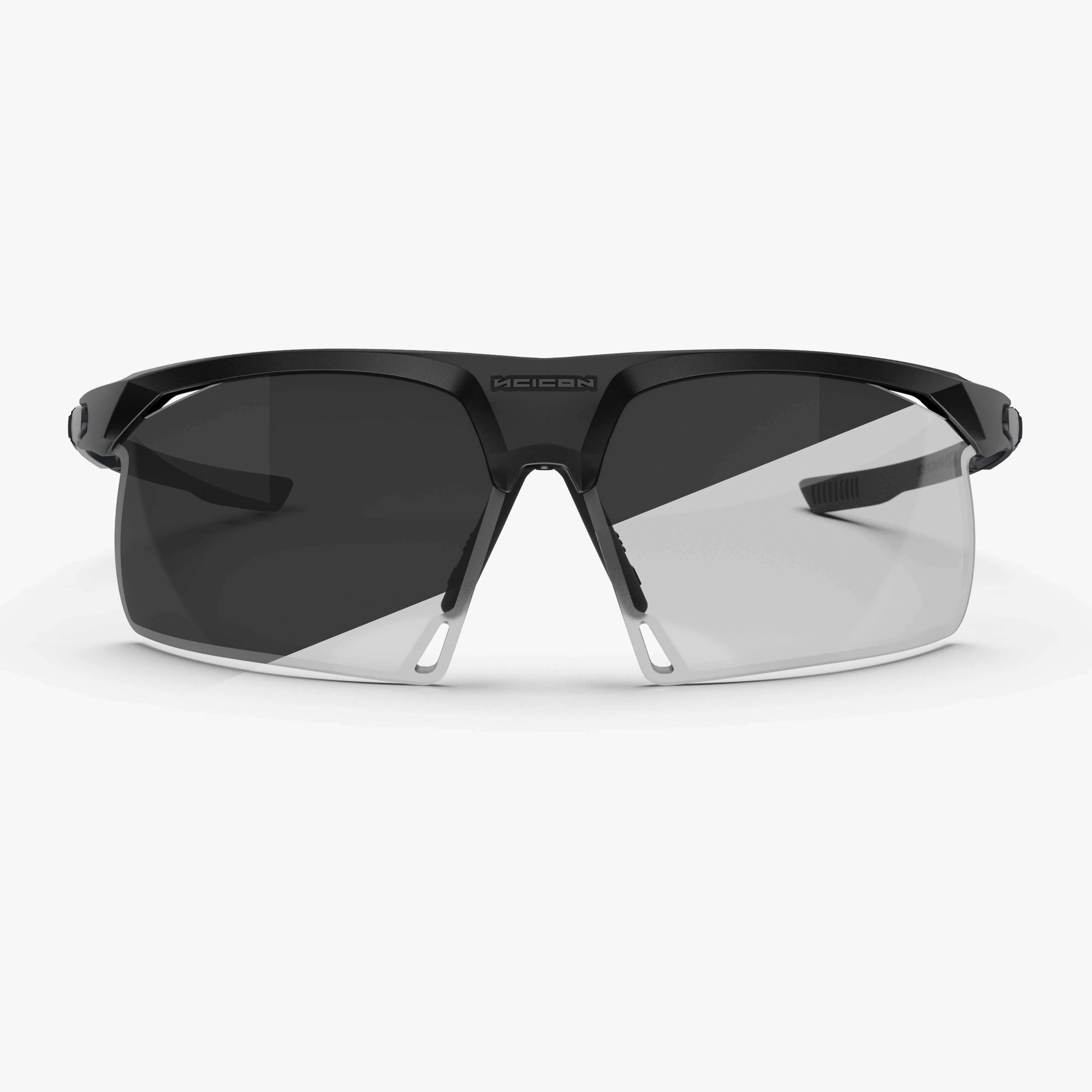 Aerobeam Matte Black + Photochromic Clear to Grey front