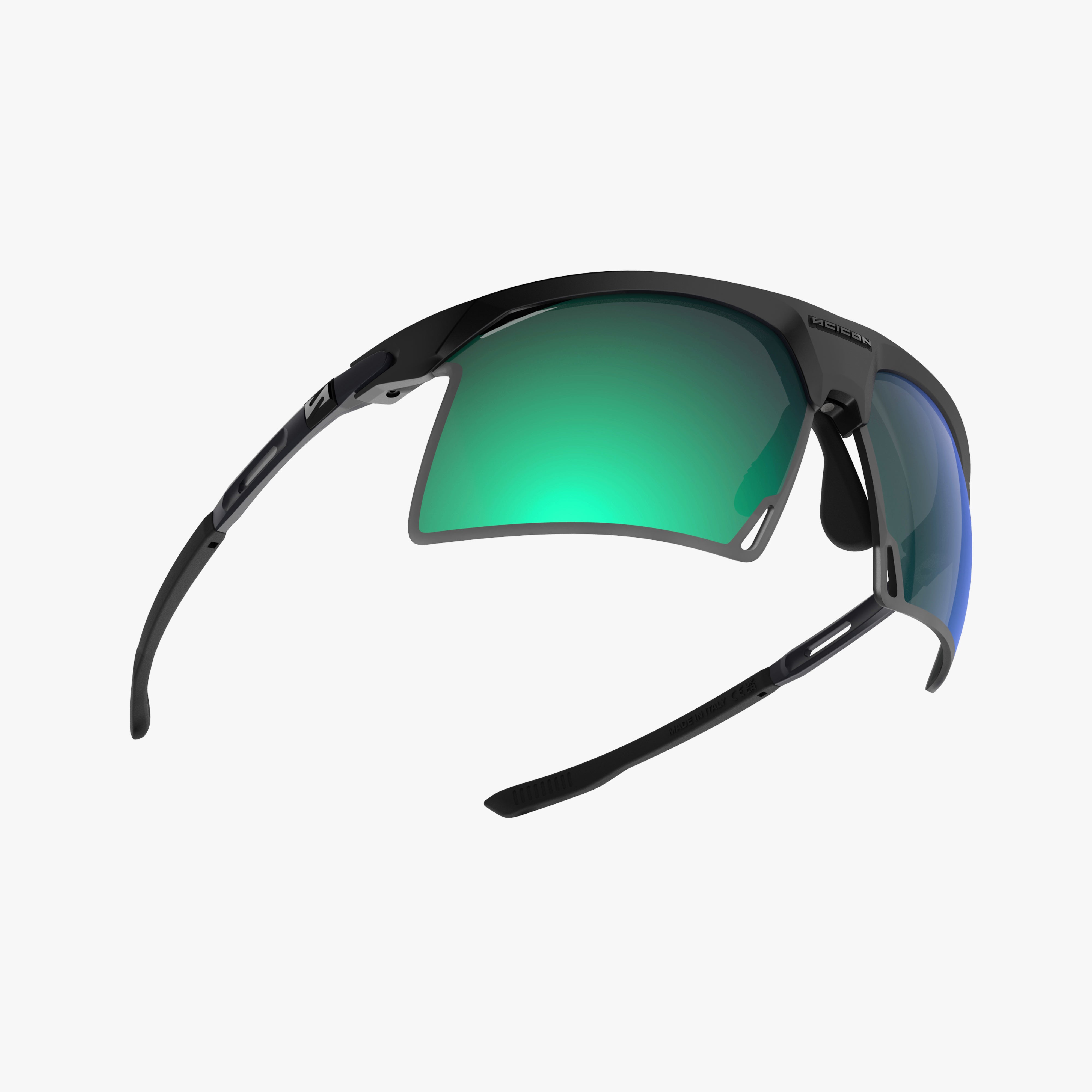 Aerobeam Matte Black + Polarized Multimirror Blue Green fly