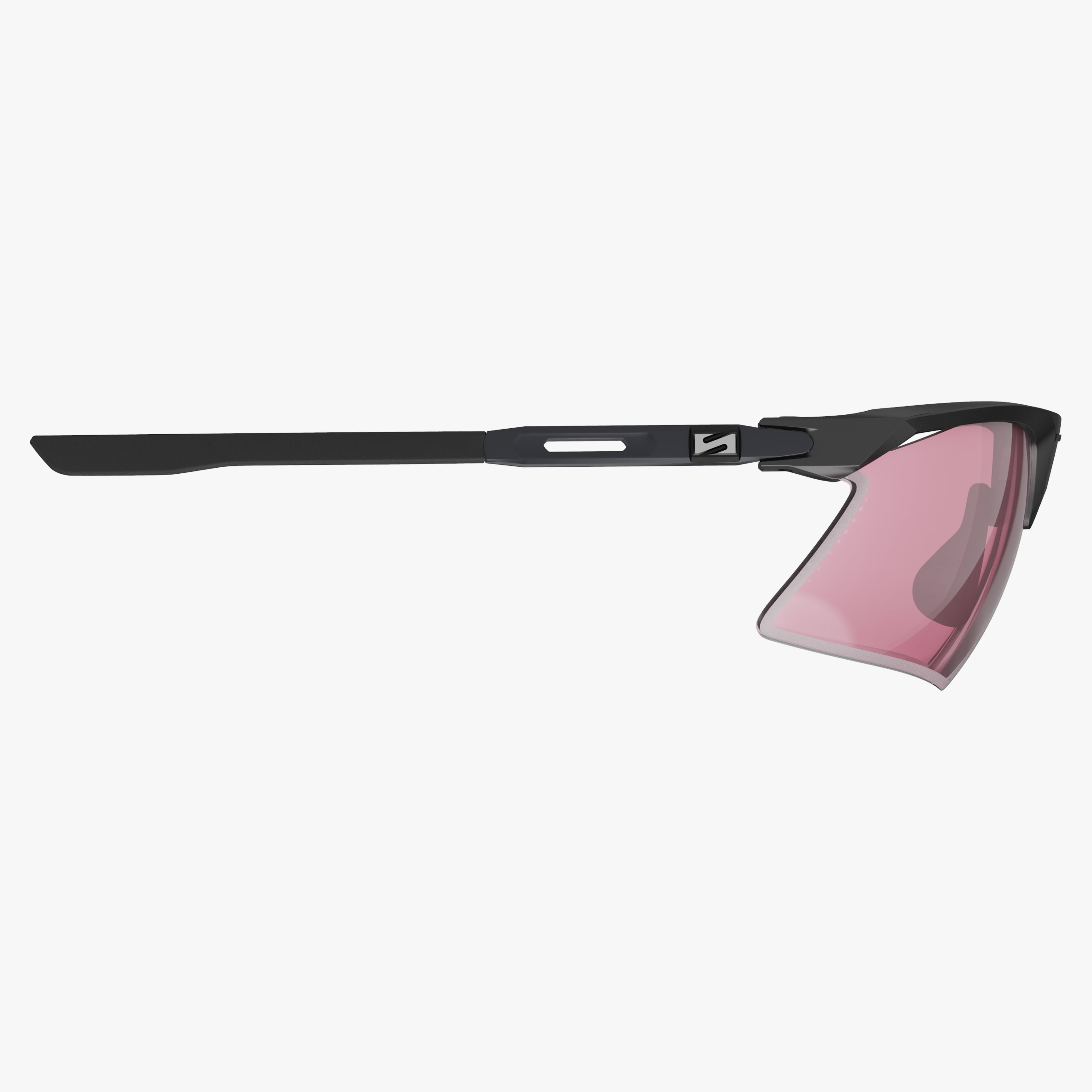 Aerobeam Matte Black + Photochromic Low Light Pink to Multimirror Sunburst side