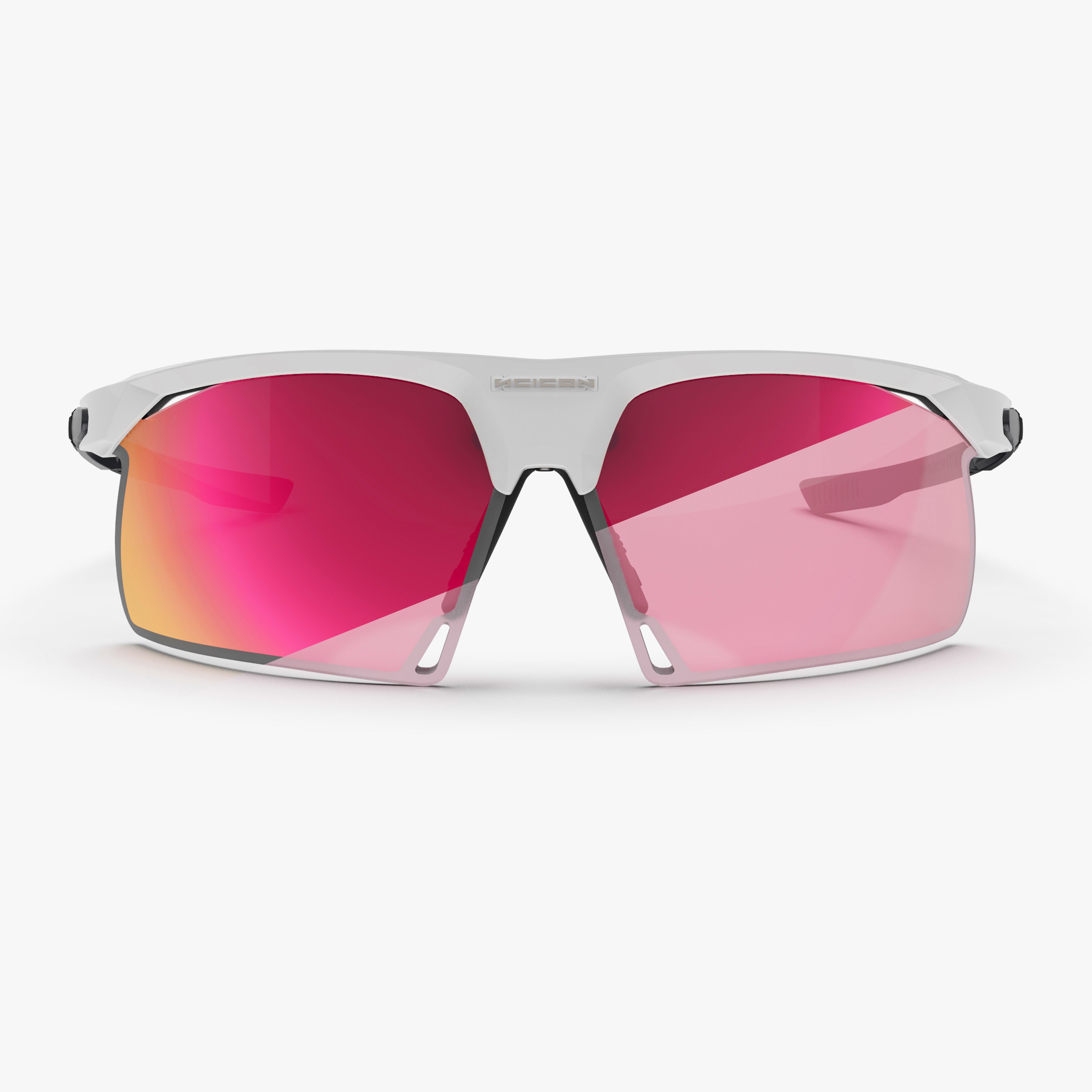 Aerobeam White Gloss + Photochromic Low Light Pink to Multimirror Sunburst front