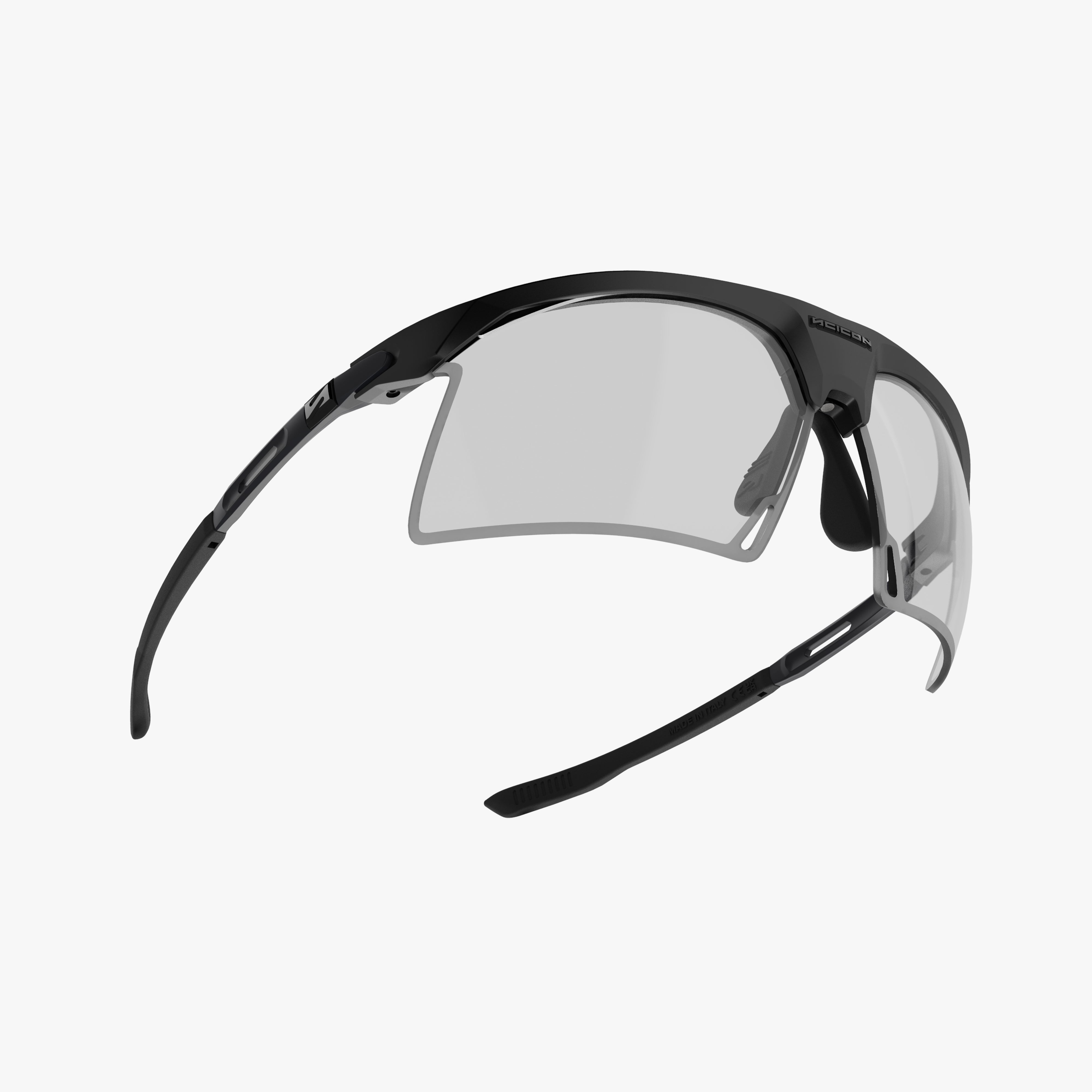Aerobeam Matte Black + Photochromic Clear to Multimirror Blue Green fly