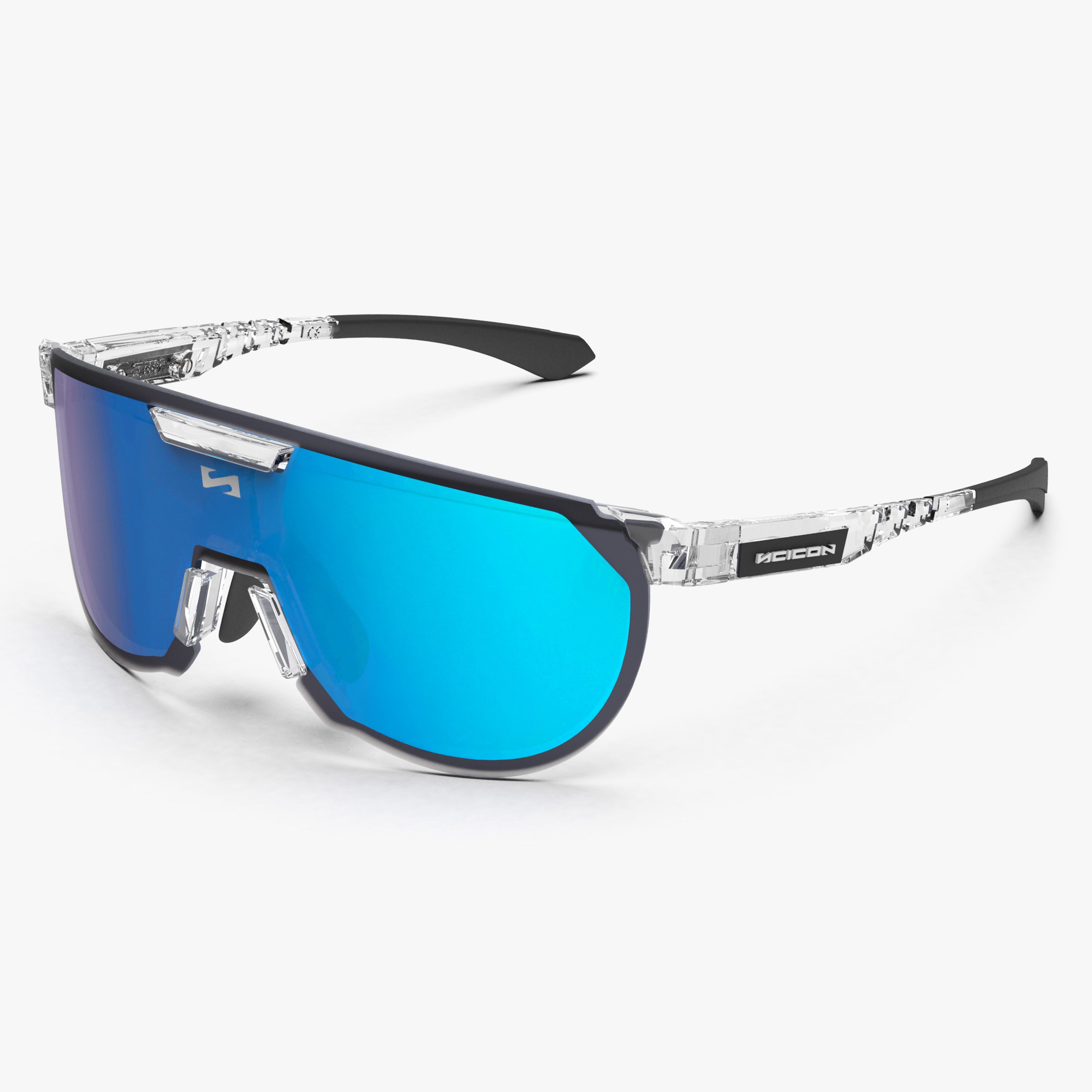Crystal Gloss/Multimirror Blue Aerotrail Sport Sunglasses | Scicon