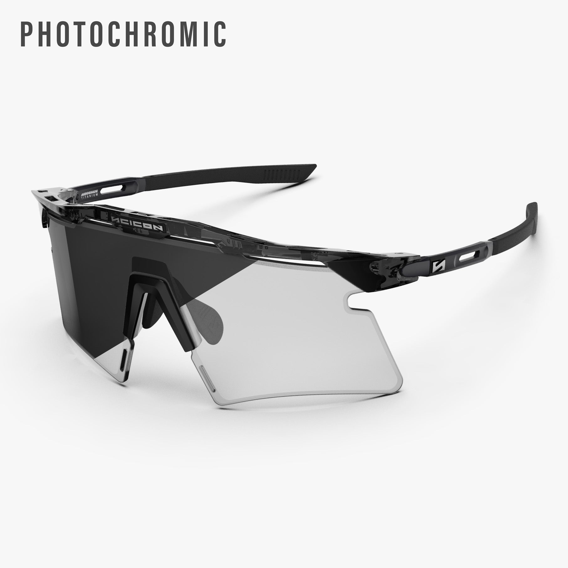 SCICON AEROSHADE スポーツサングラス 調光クリアレンズ付き Aeroshade 2.0 Titanium Sport Sunglasses | Scicon Sports