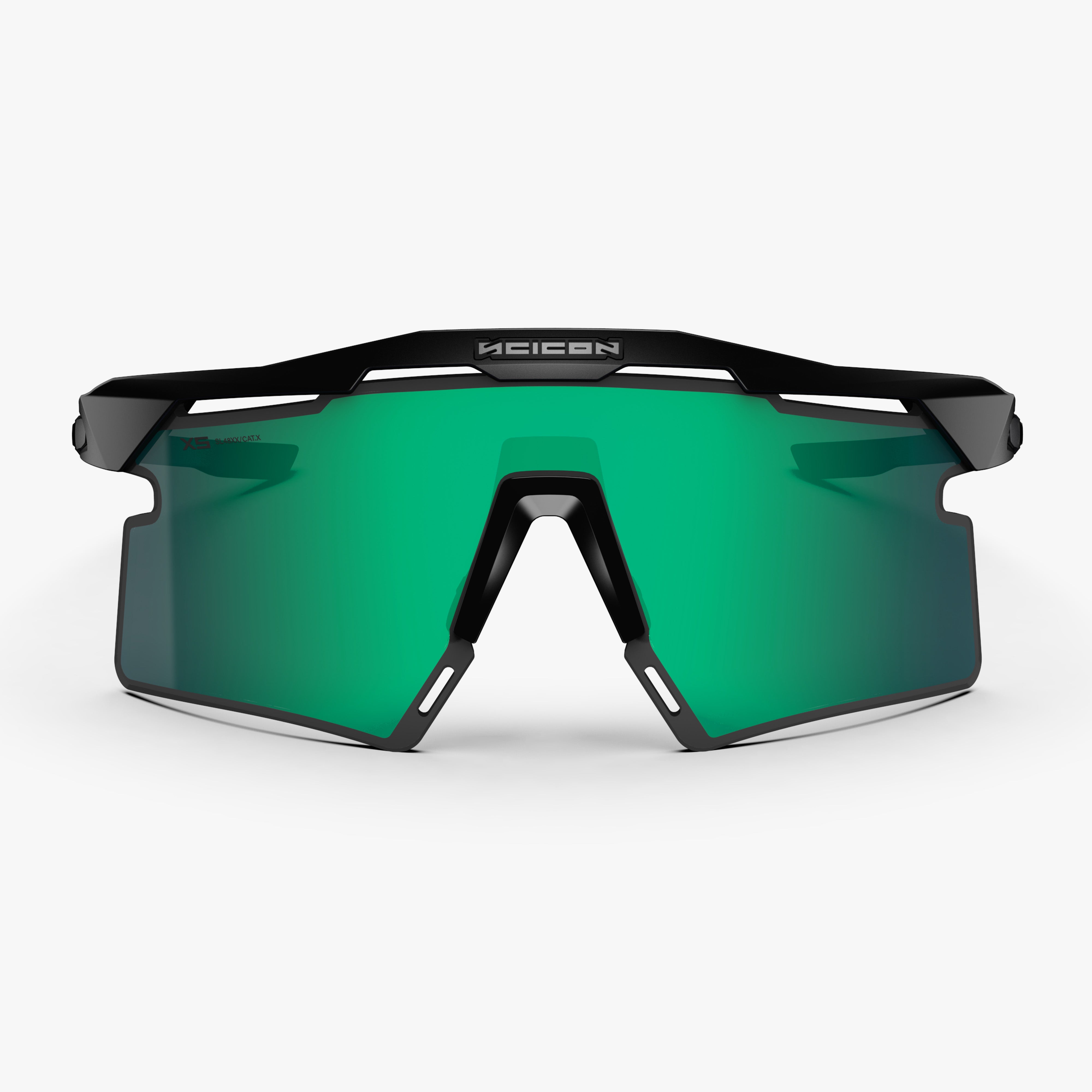 Aeroshade 2.0 Titanium XS Matte Black Multimirror Blue Green front