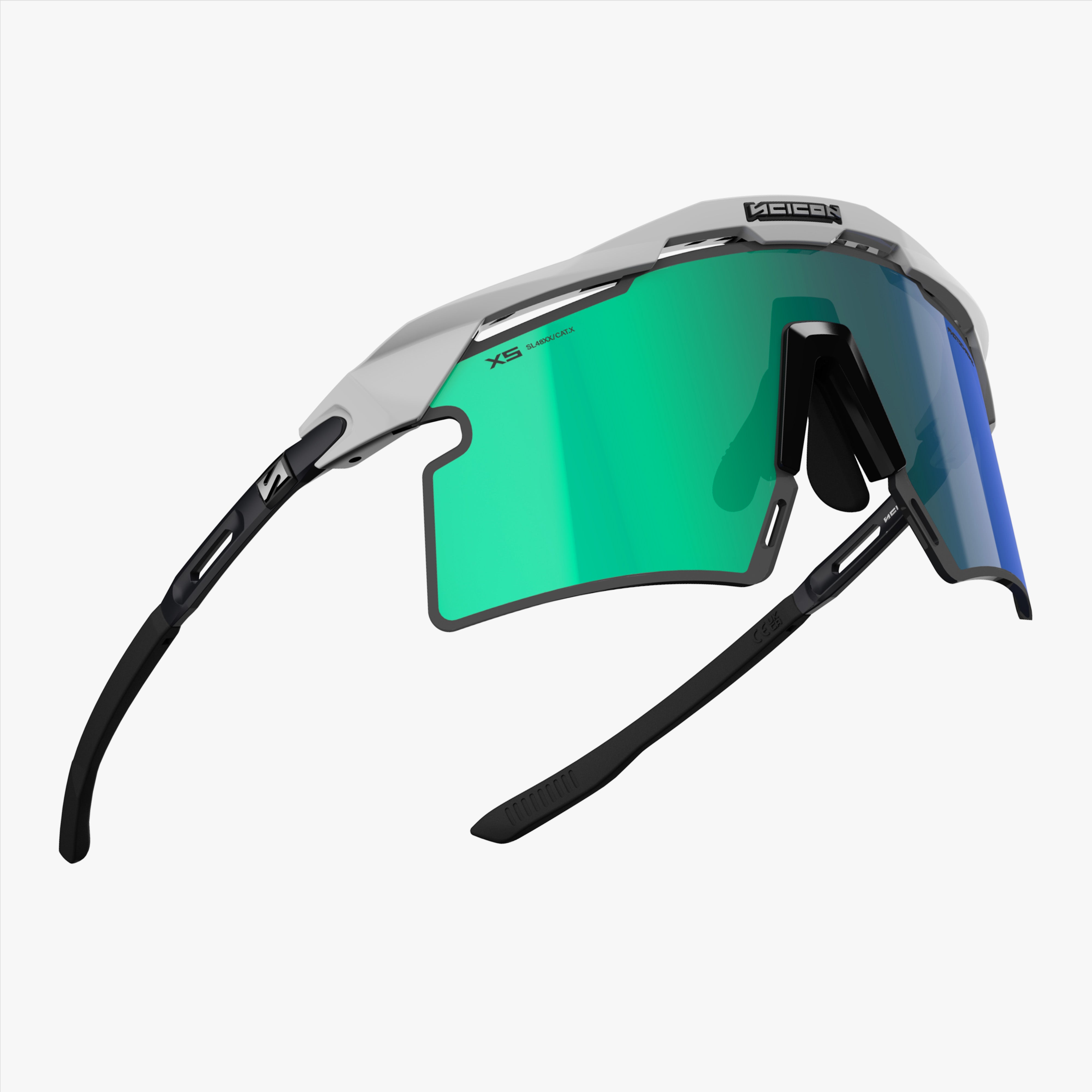 Aeroshade 2.0 Titanium XS White Matte Multimirror Blue Green fly