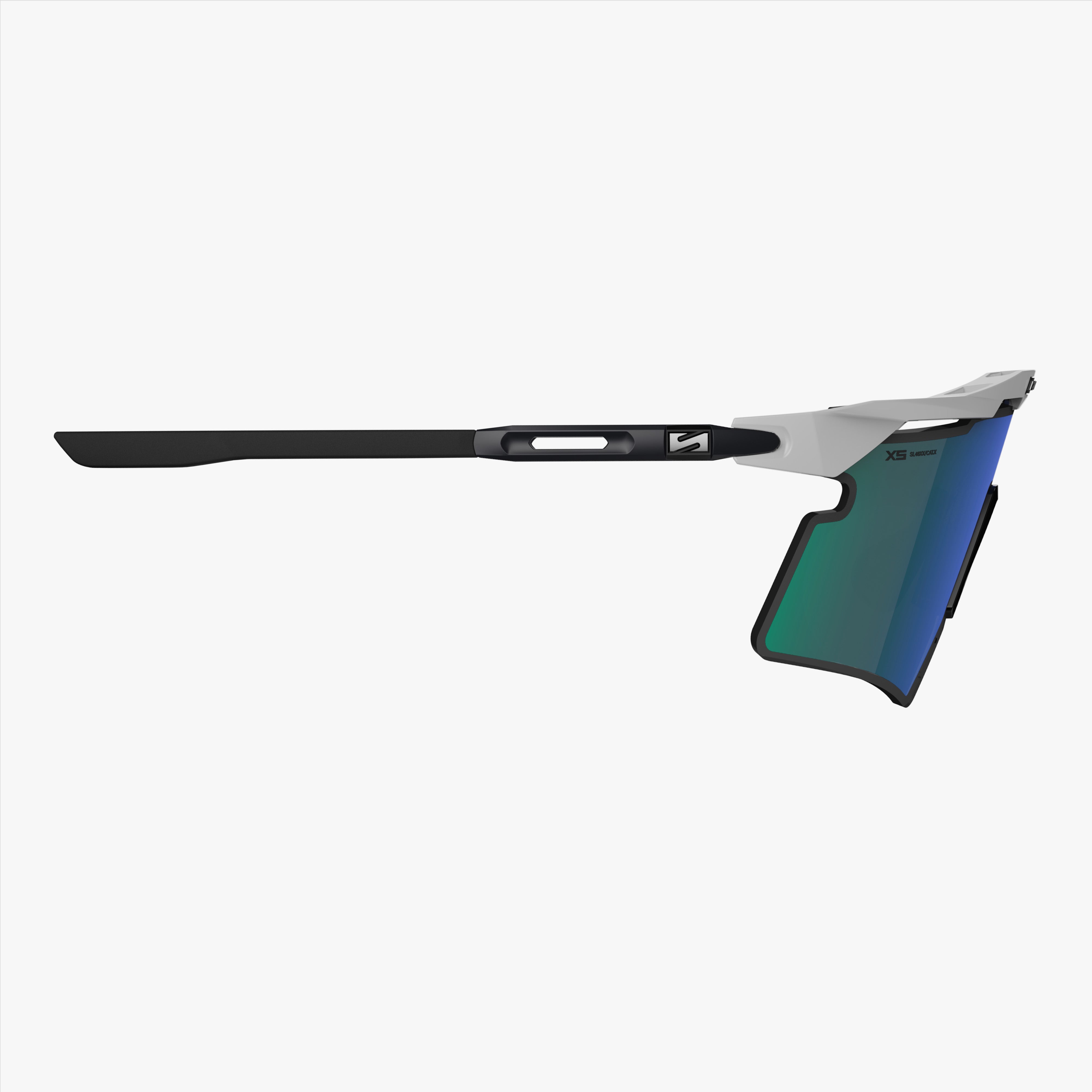 Aeroshade 2.0 Titanium XS White Matte Multimirror Blue Green side