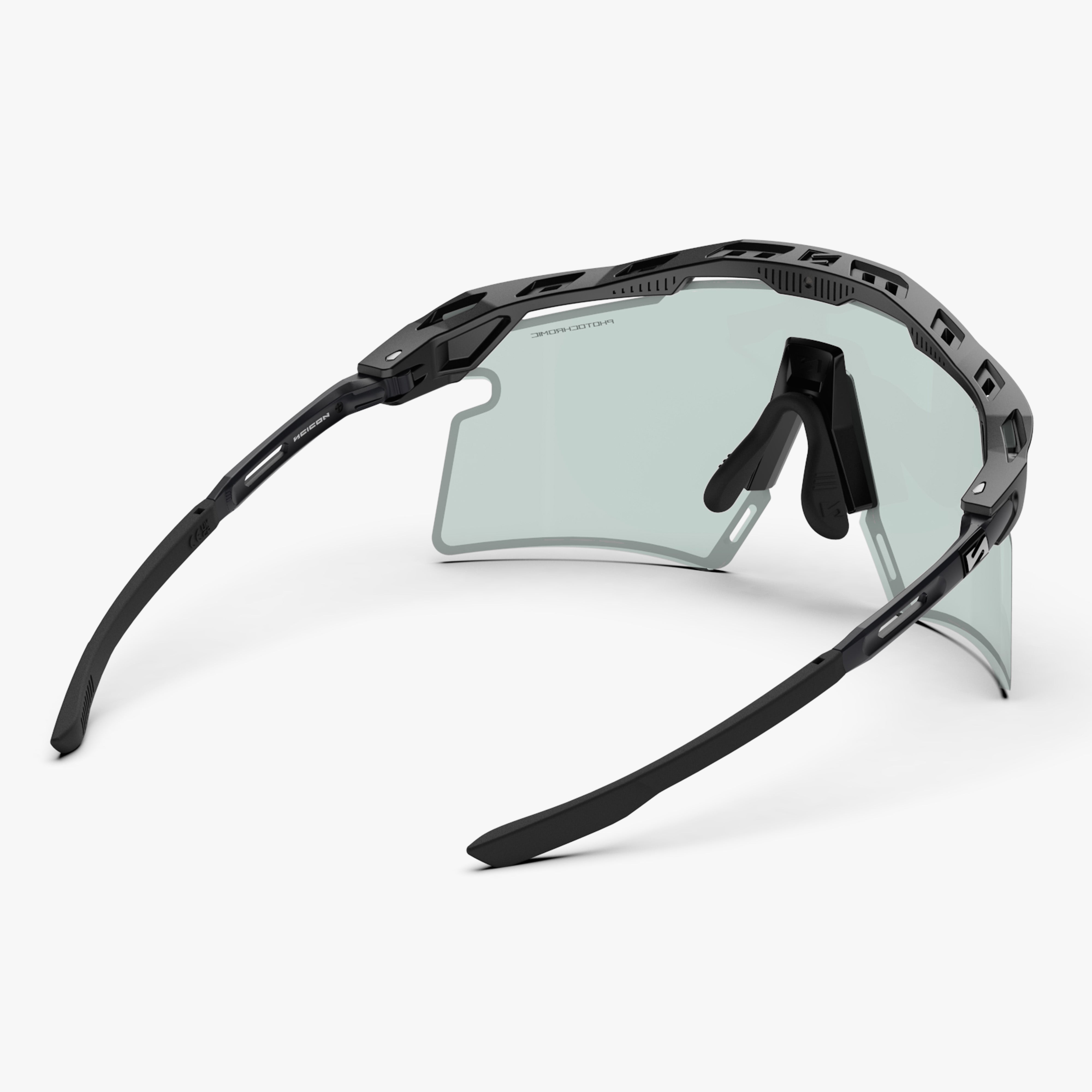 Aeroshade 2.0 Titanium XS Matte Black Photochromic Blue Green back