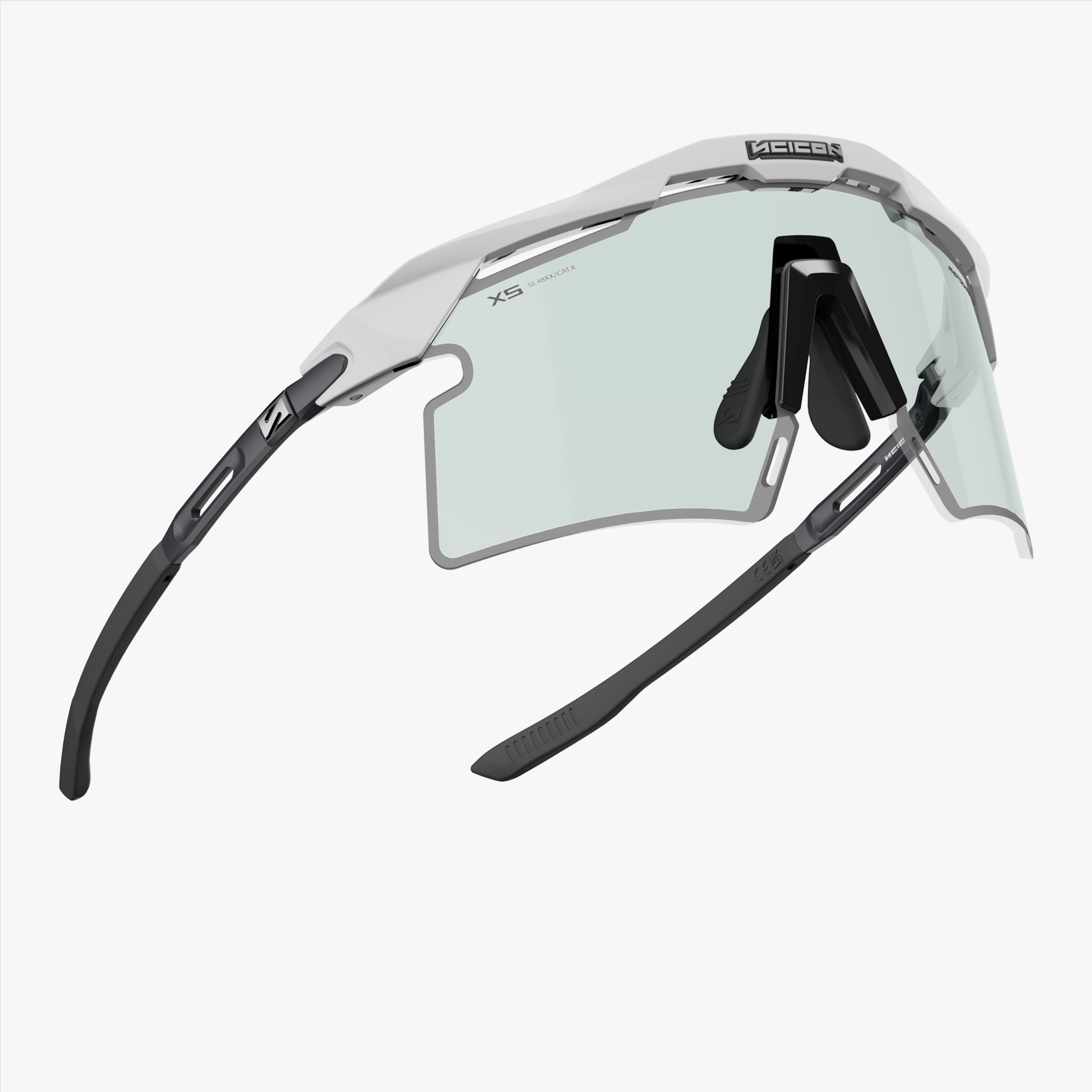 Aeroshade 2.0 Titanium XS White Matte Photochromic Blue Green fly