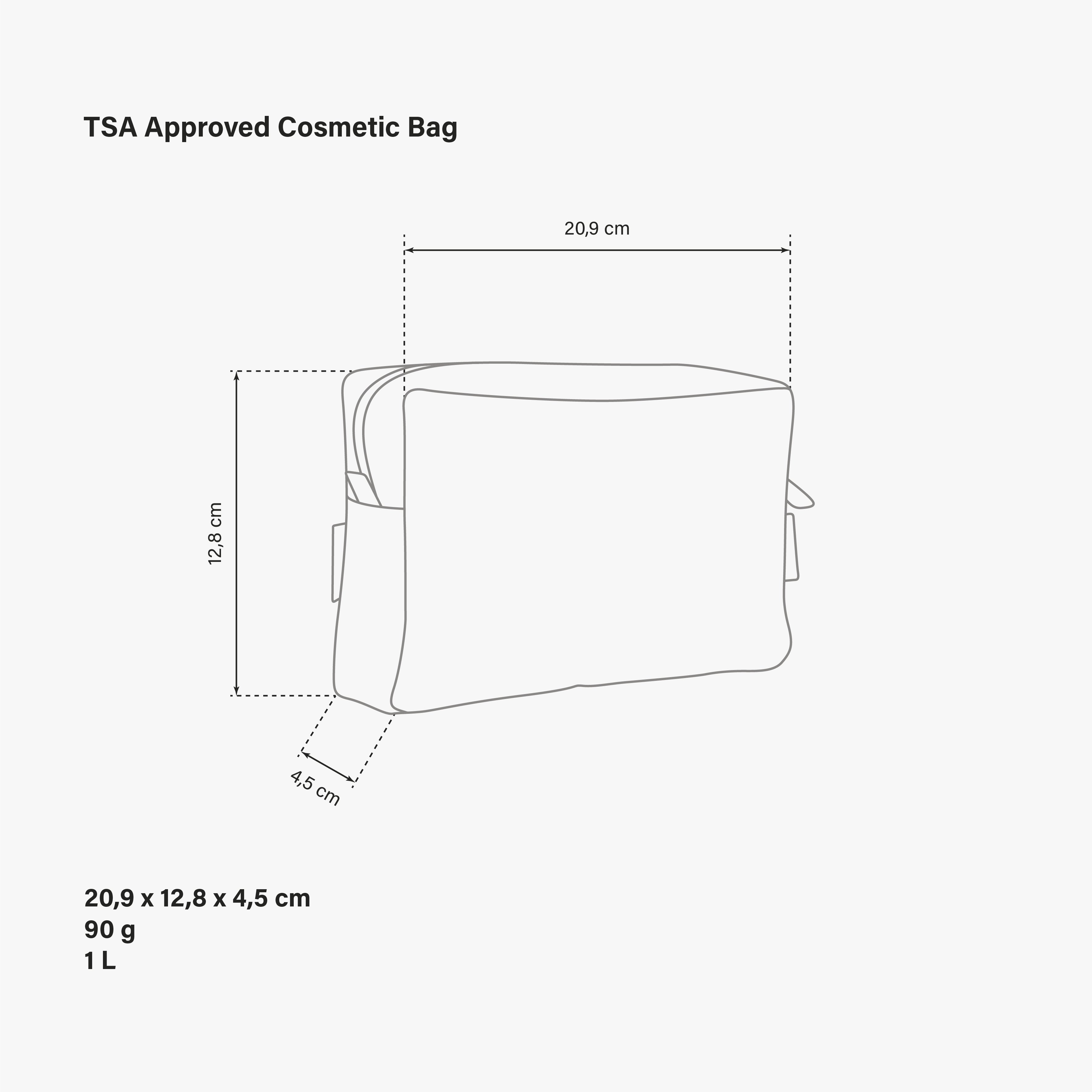 TSA APPROVED COSMETIC BAG