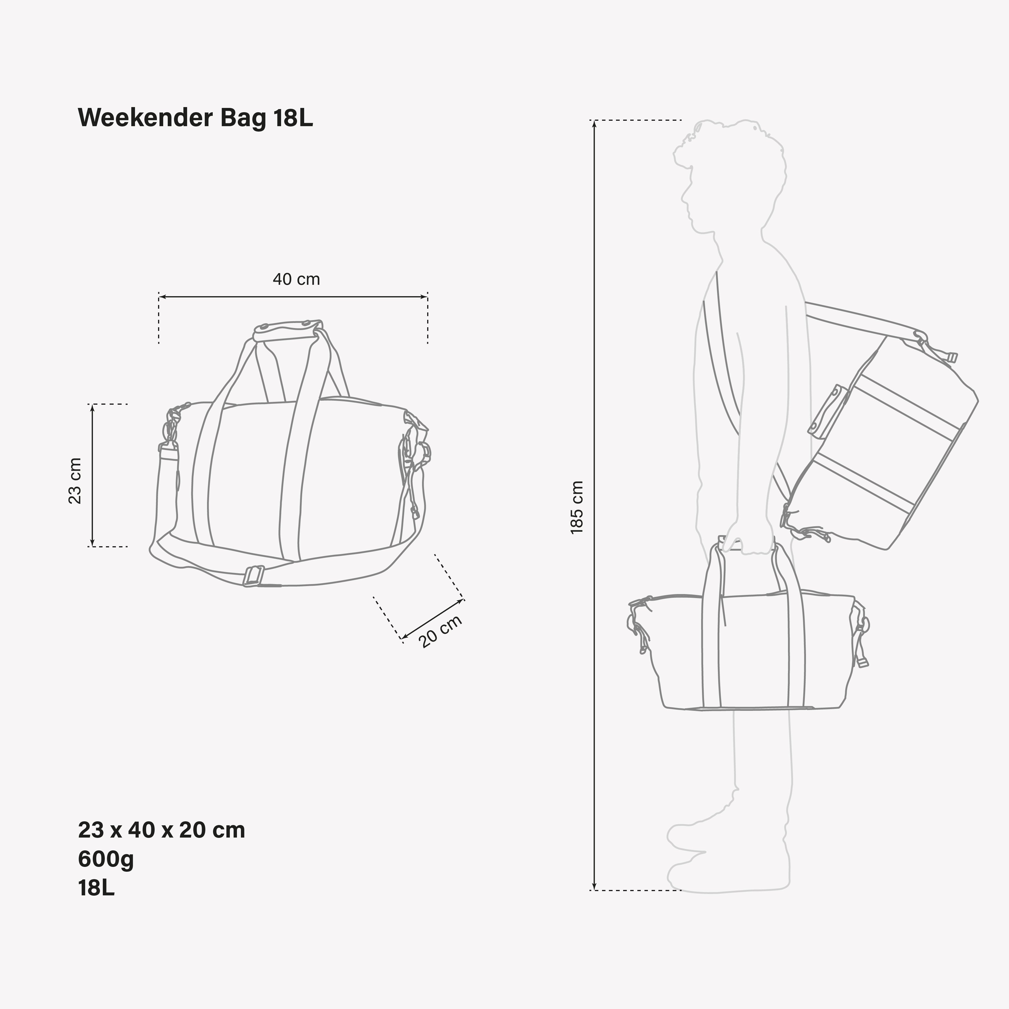 BOLSA WEEKENDER 18L - CUIR VÉGAN SYNERSKIN™