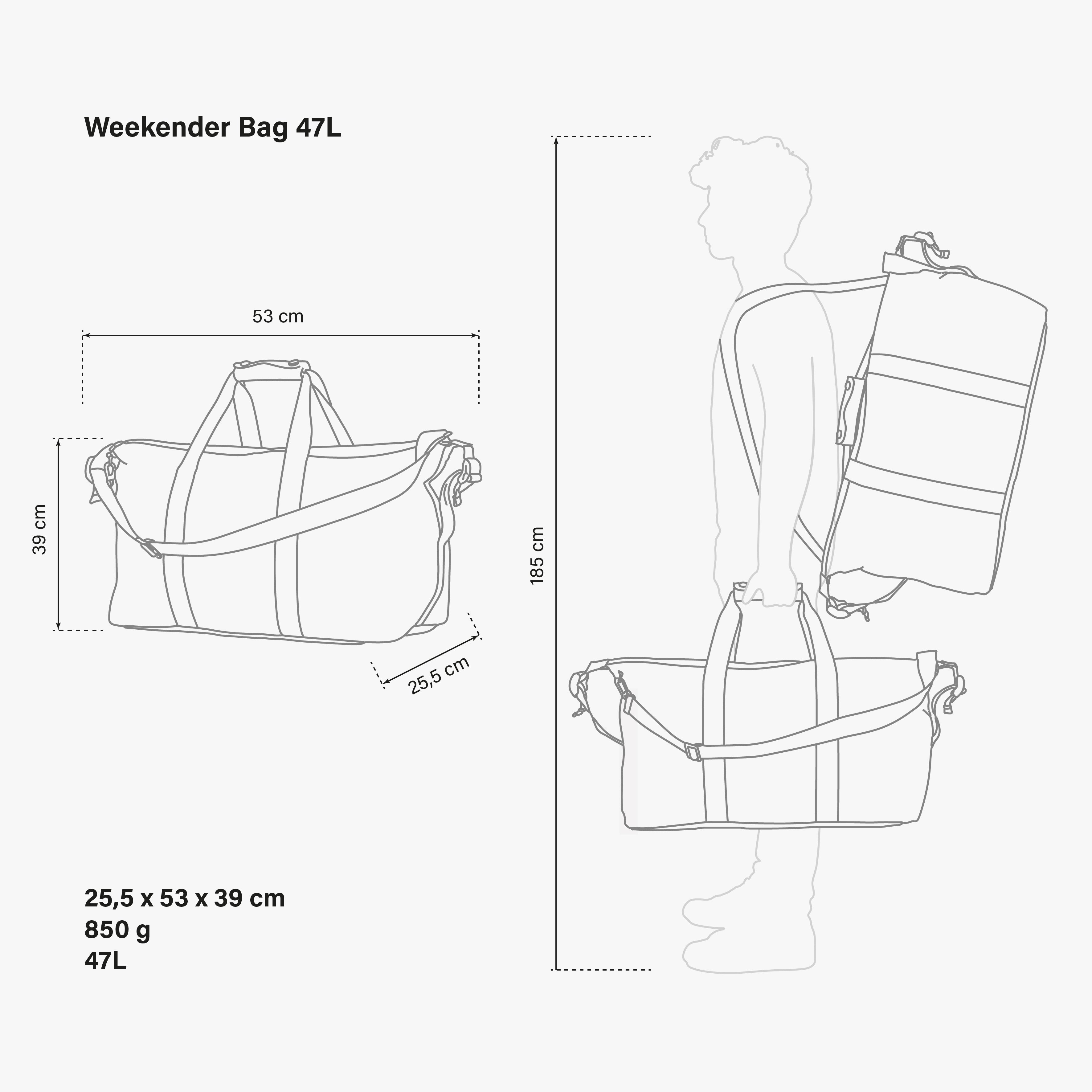BOLSA WEEKENDER 47L - CUIR VÉGAN SYNERSKIN™