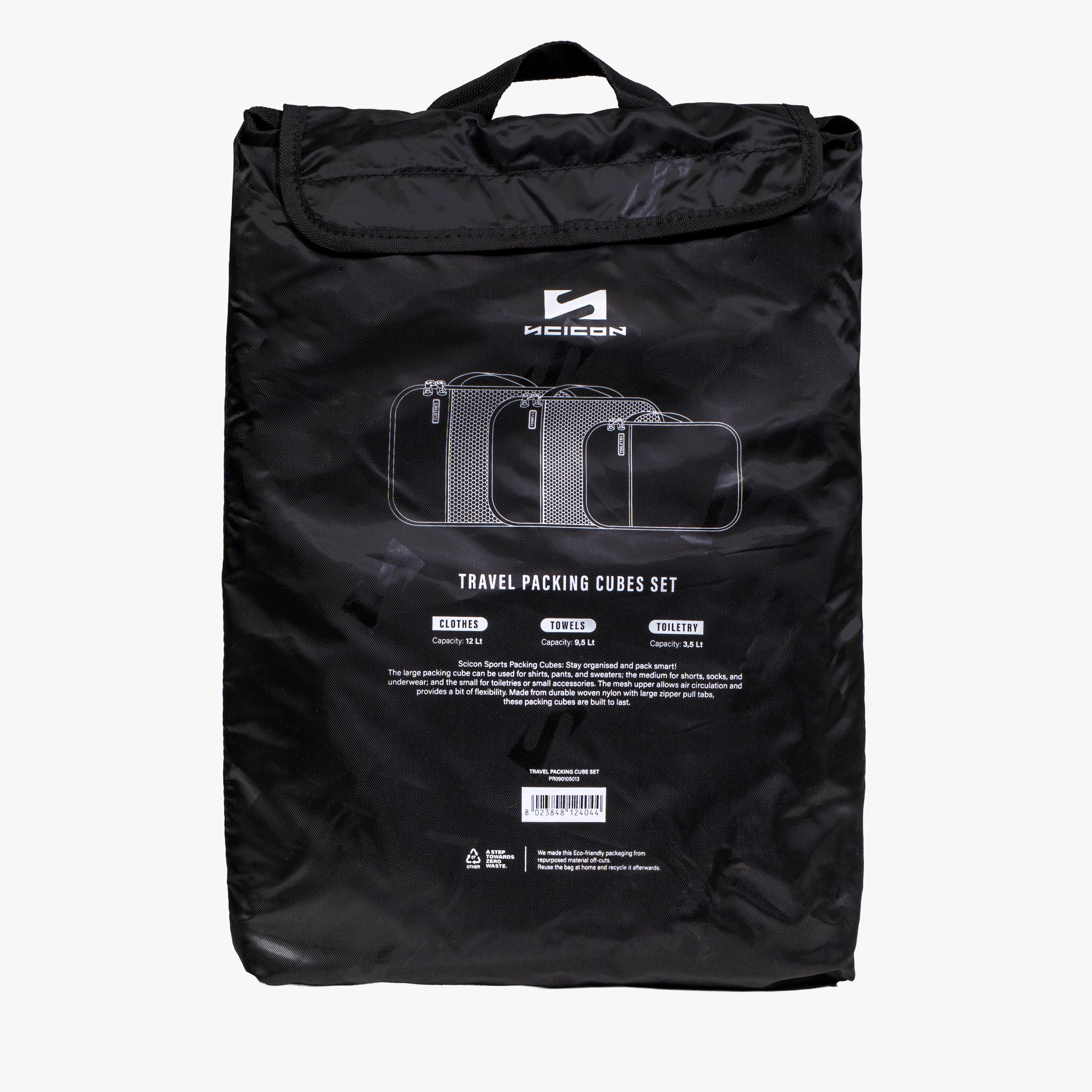Black Travel Packing Cubes Set | Scicon Sports