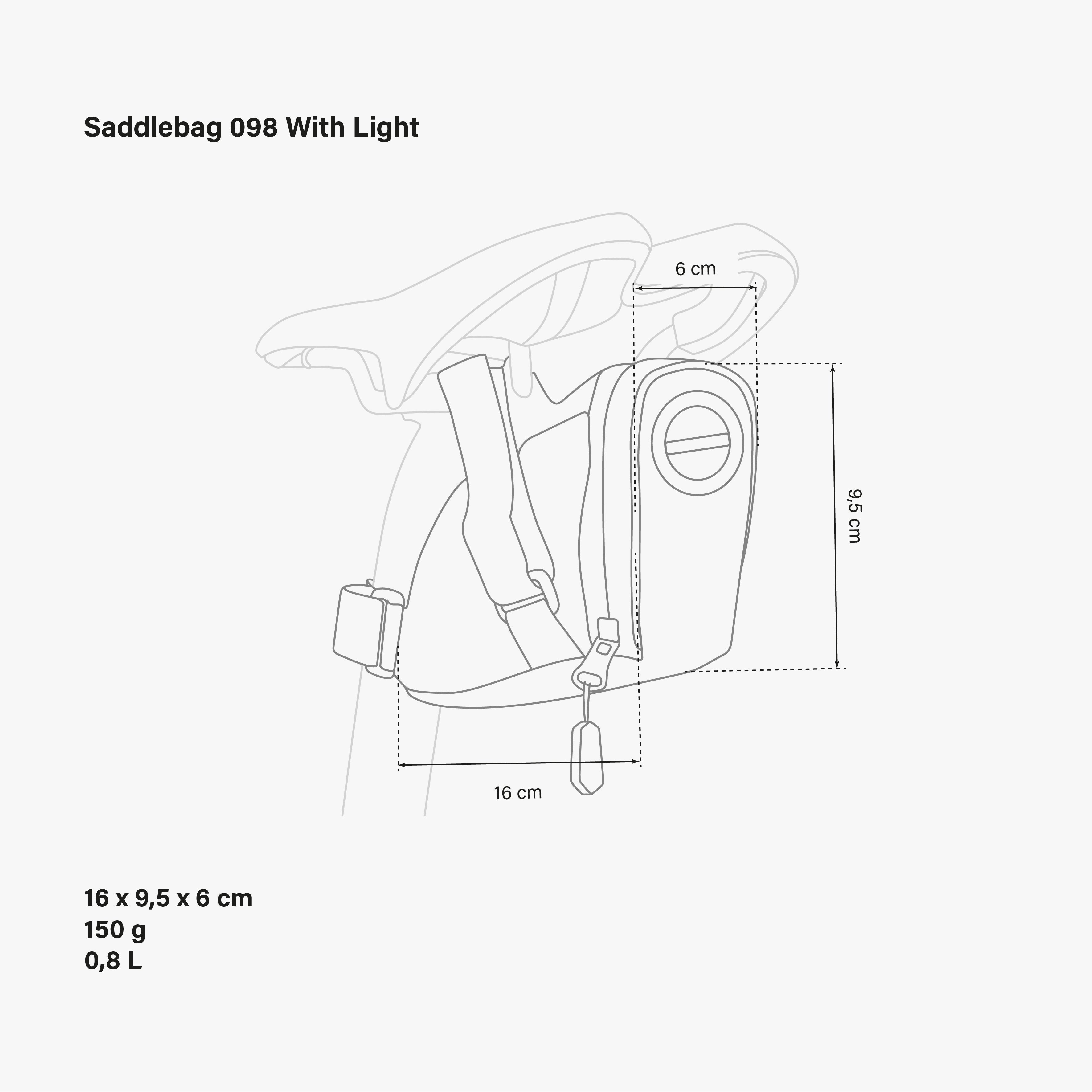 Saddlebag 098 with Taillight dimensions