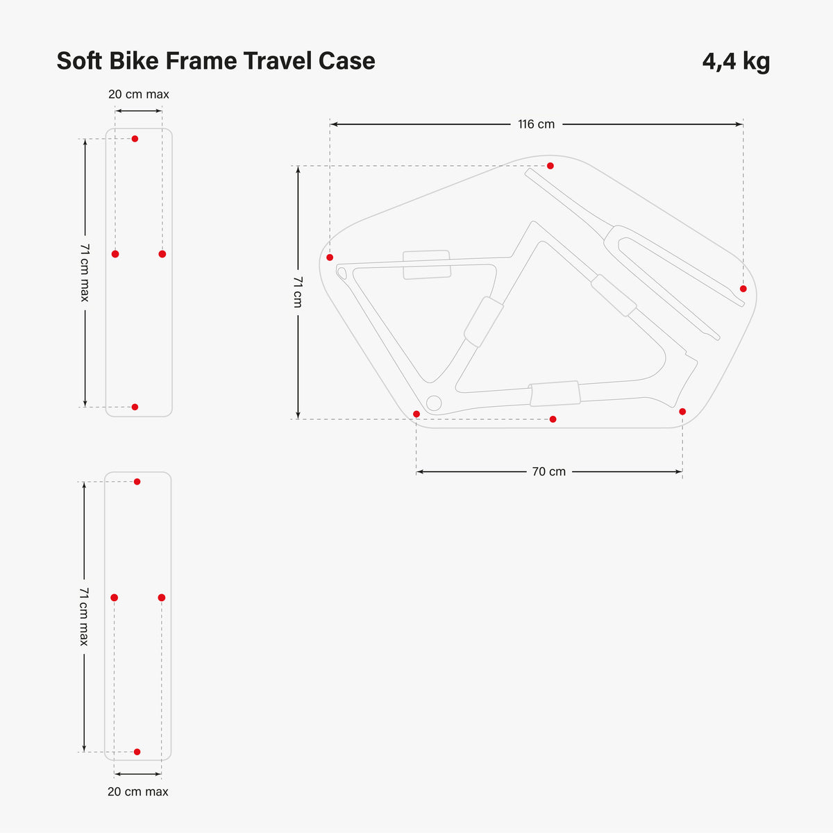 Soft Bike Travel Case Dimensions